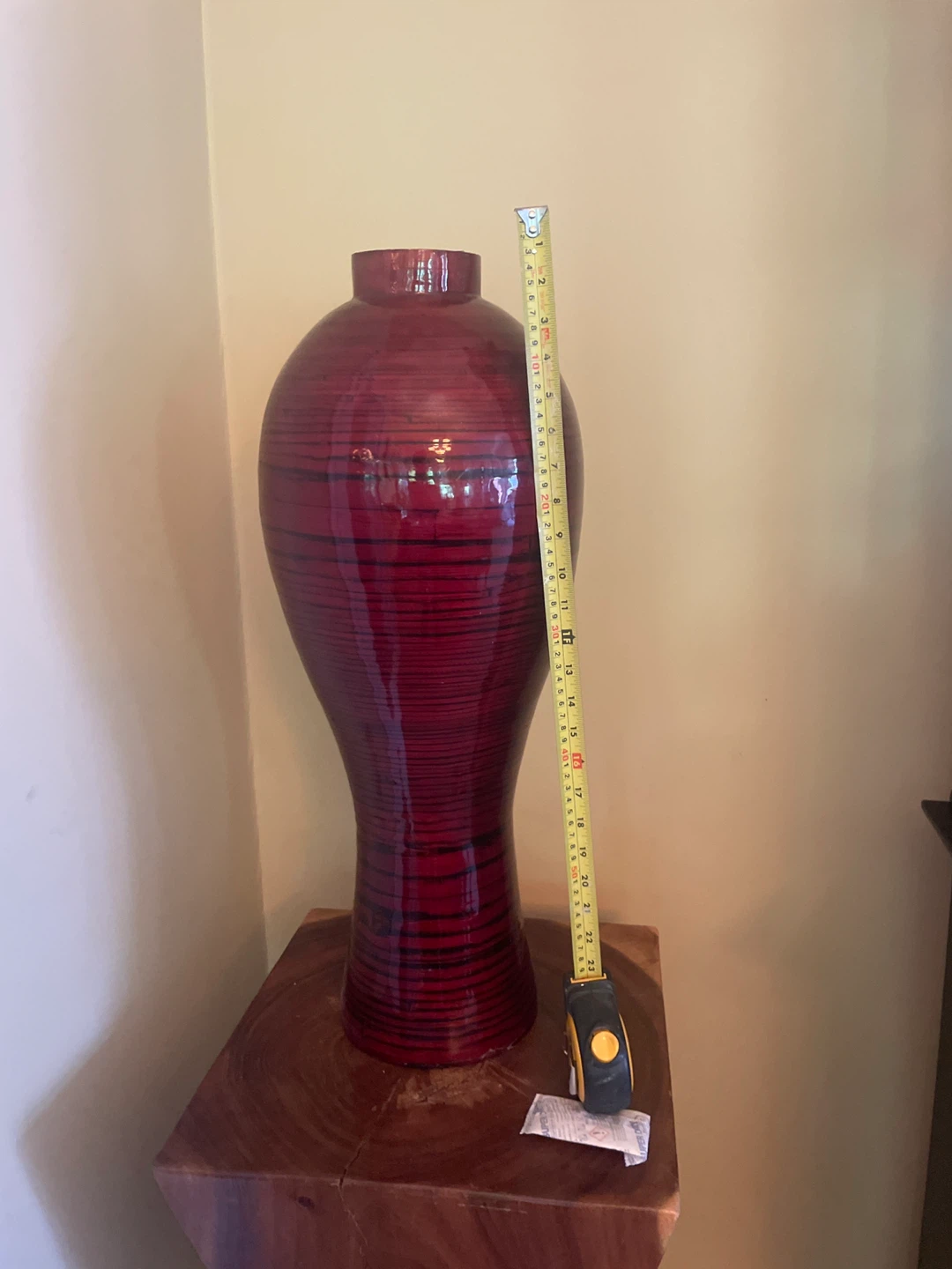 Large Red Bamboo Vase