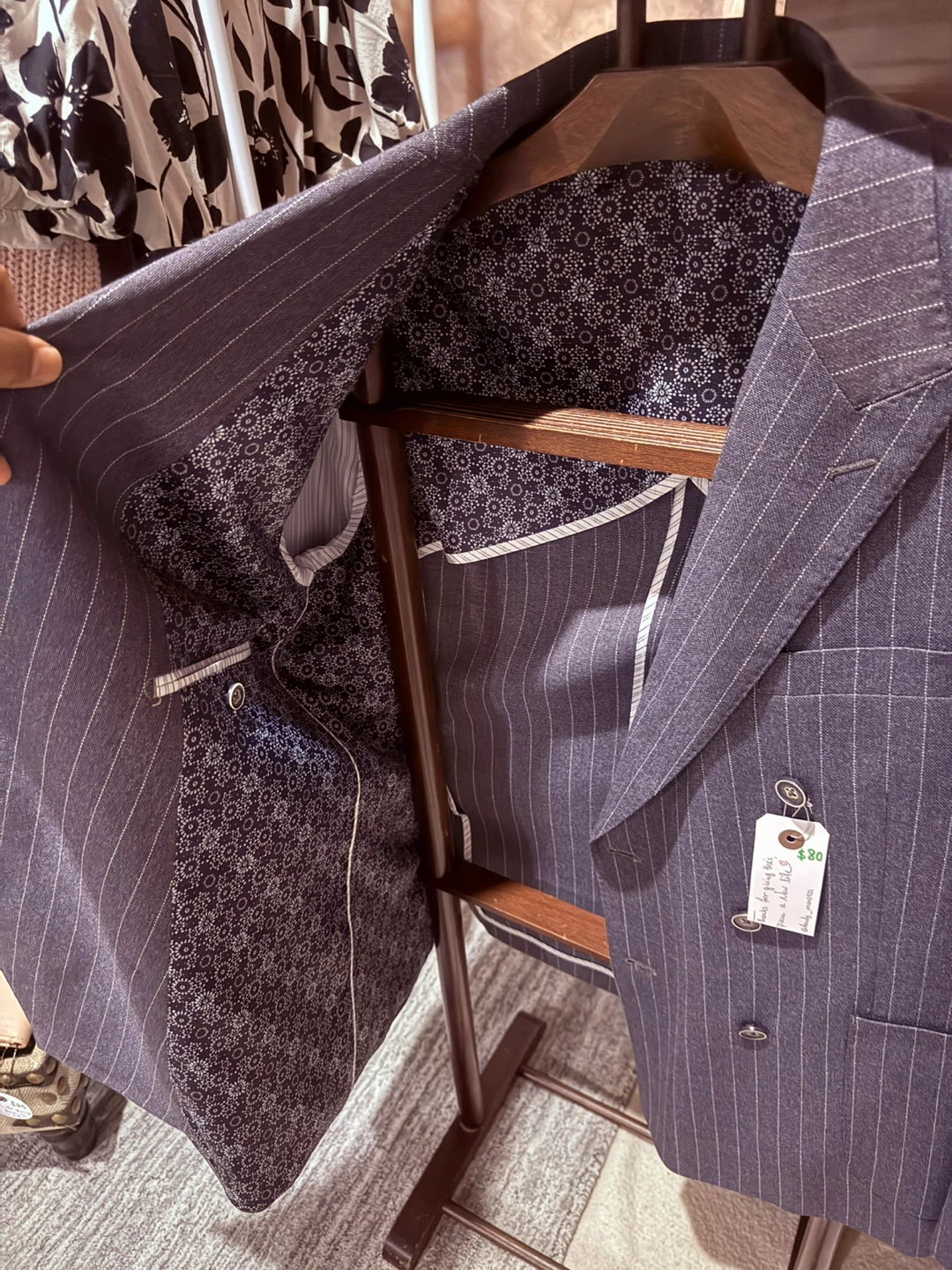 CMTLab Men's Pinstripe Double-Breasted Blazer - photo 2