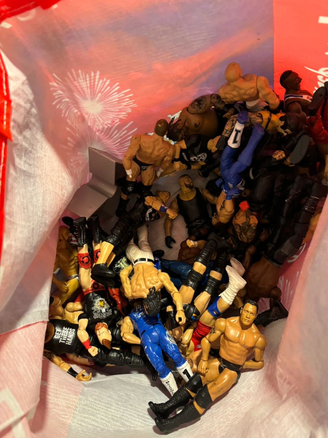 WWE Action Figure Lot with Championship Belt Accessories