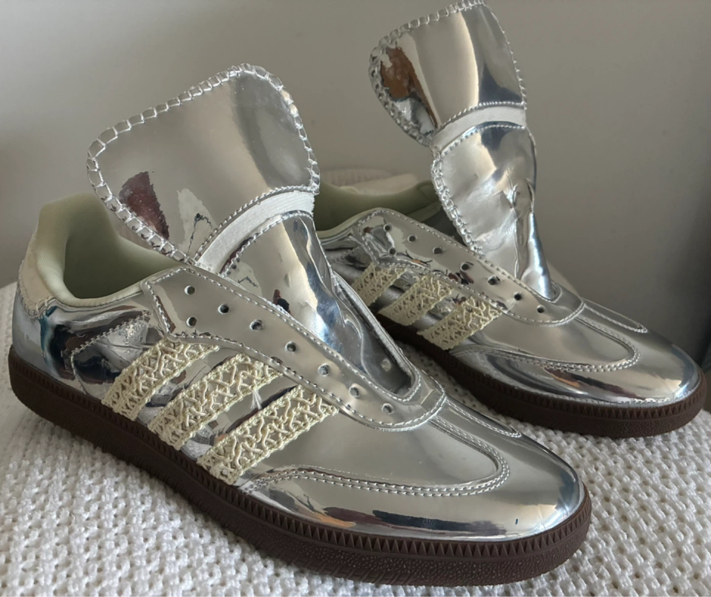Adidas Wales Bonner Samba Silver Shoes