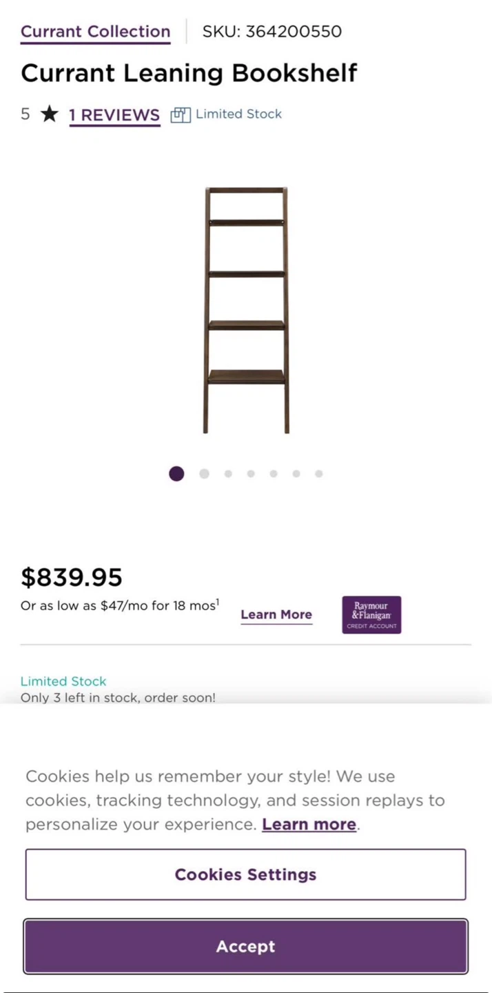 Dark wood 5 tier ladder shelf - photo 3