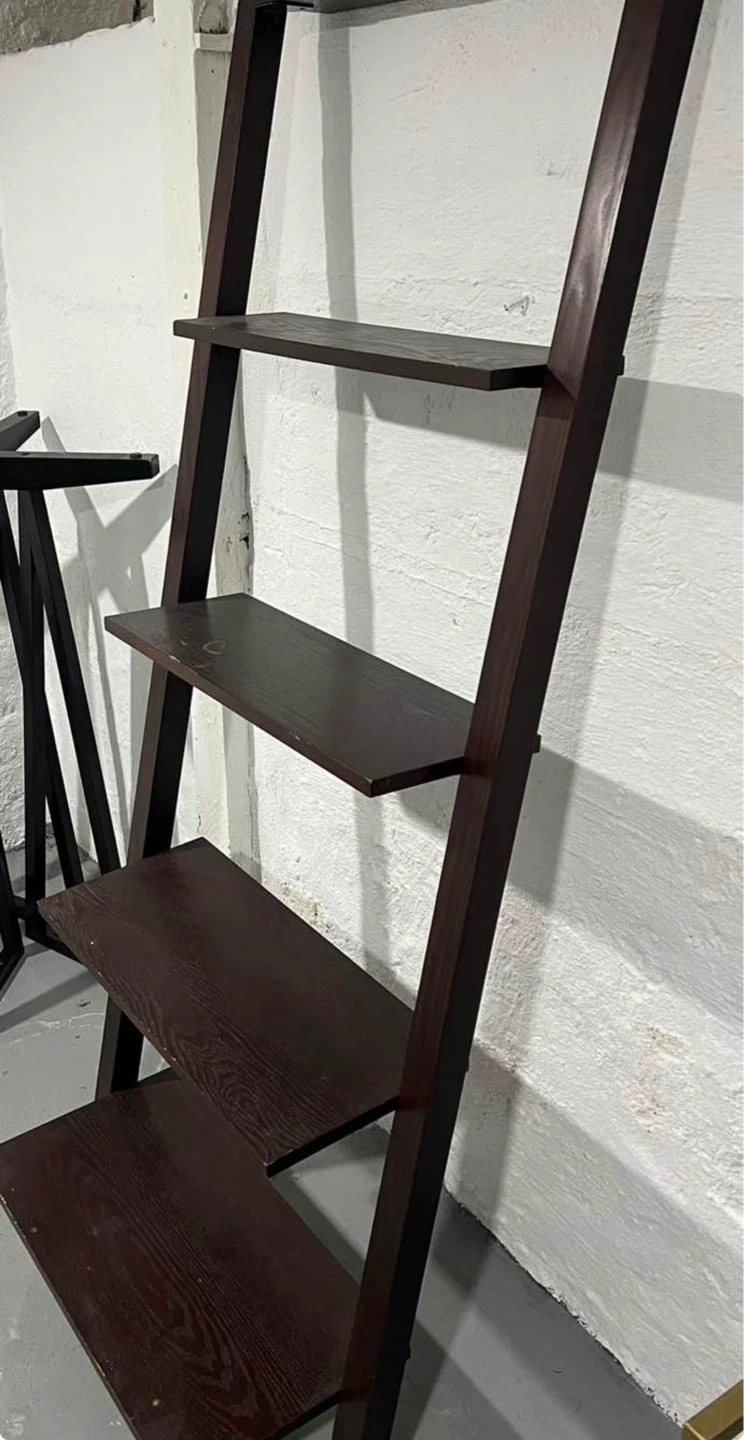 Dark wood 5 tier ladder shelf - photo 2