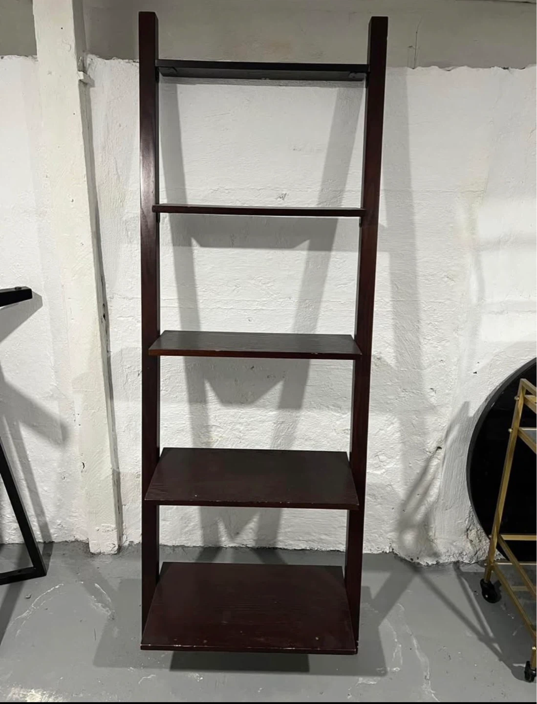 Dark wood 5 tier ladder shelf - photo 4