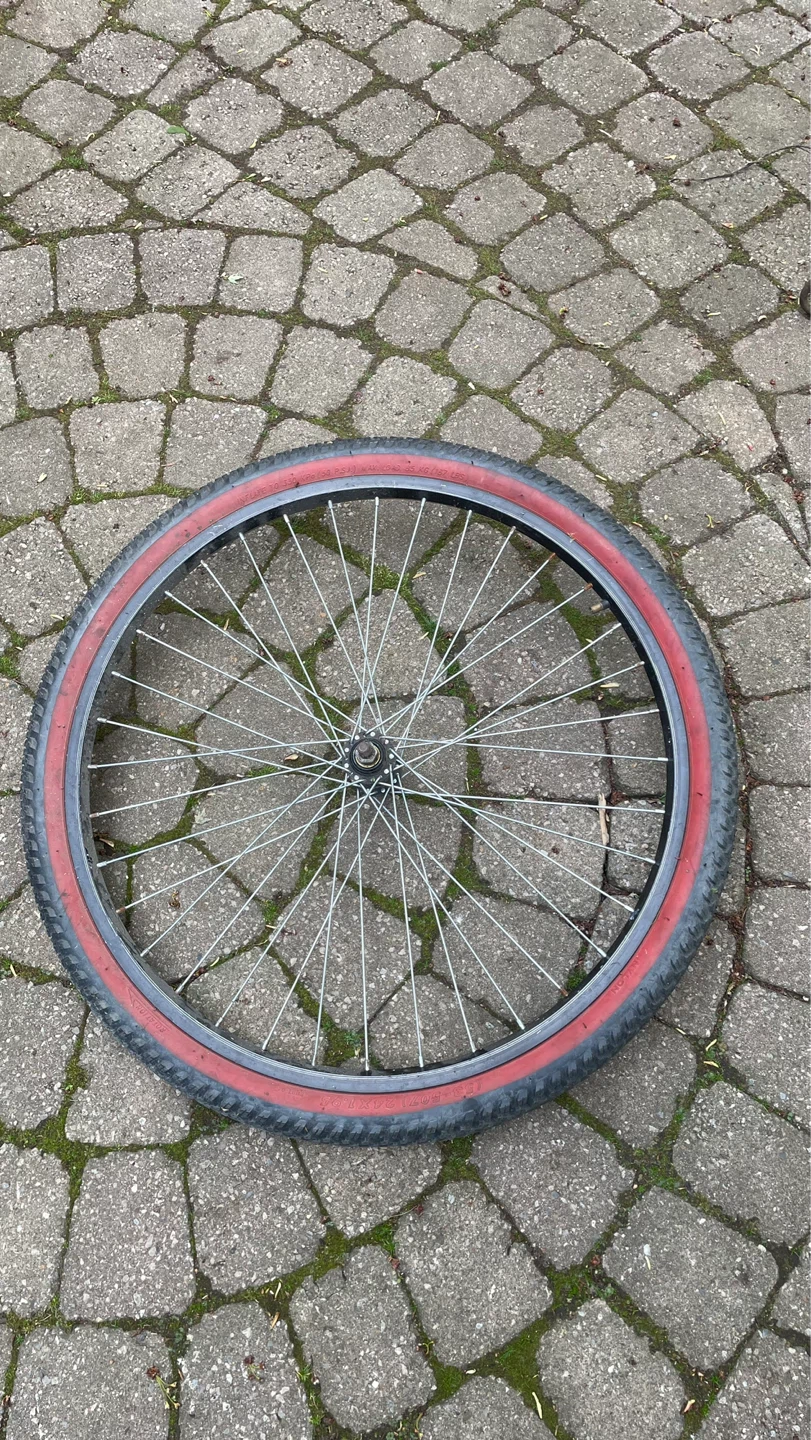 24x1.95 Bicycle Wheel with Red Trim