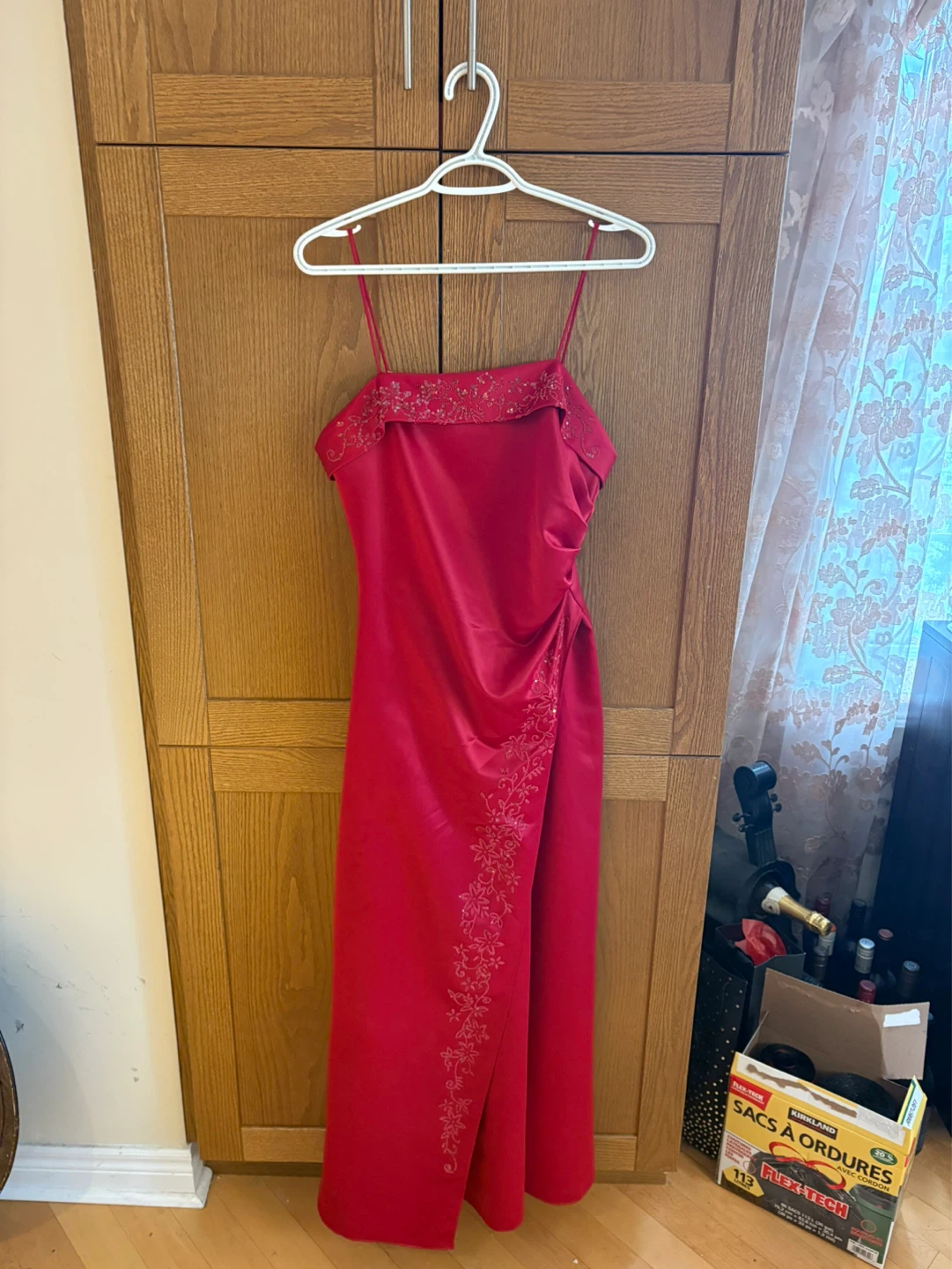 Red Lenovia wine colored flowy dress
