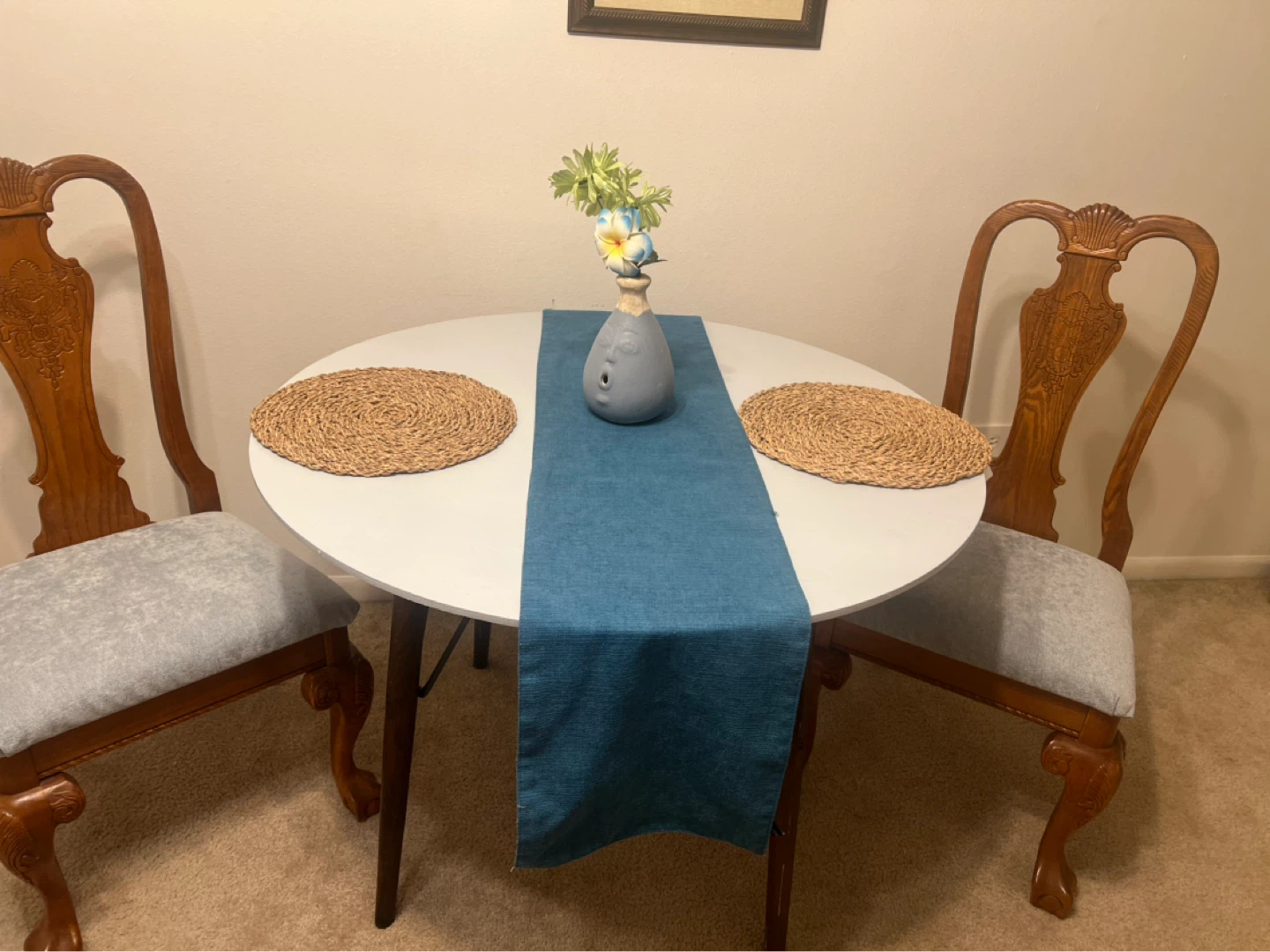 Round dinner table 2 chairs - photo 2