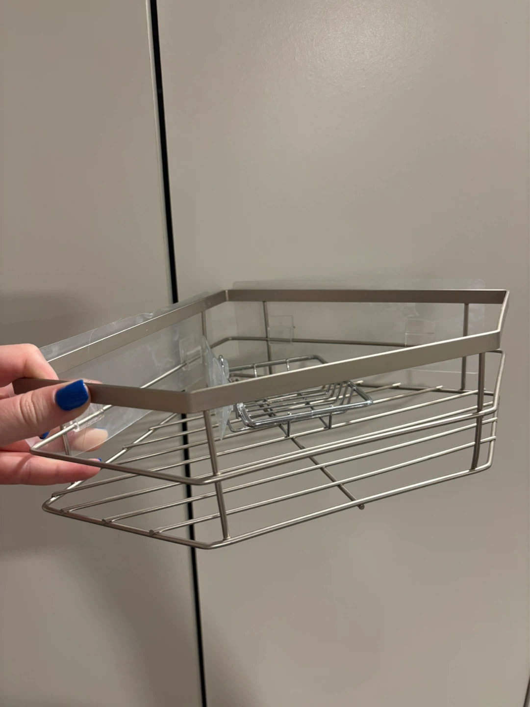 Metal Wire Corner Shower Caddy with Suction Cups - photo 2