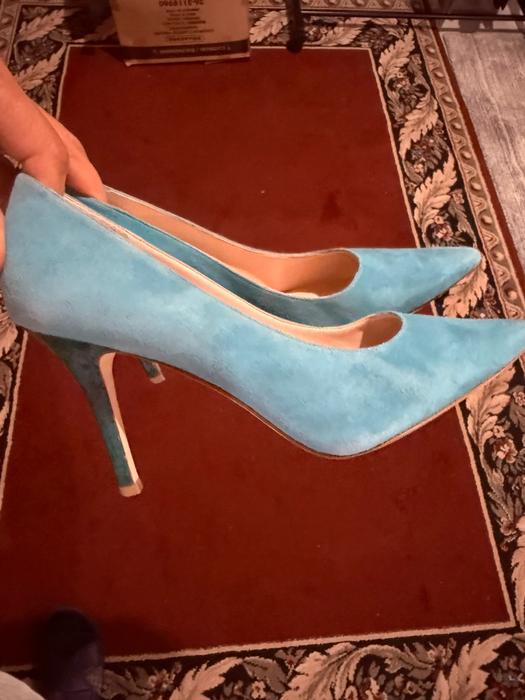 Nine West Blue Suede Heels - Size 38 uk