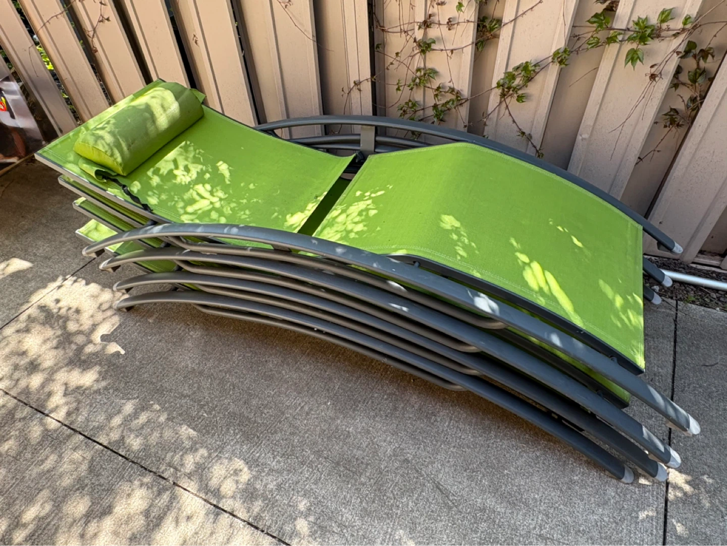 Green Outdoor Lounge Chairs - Set of 4