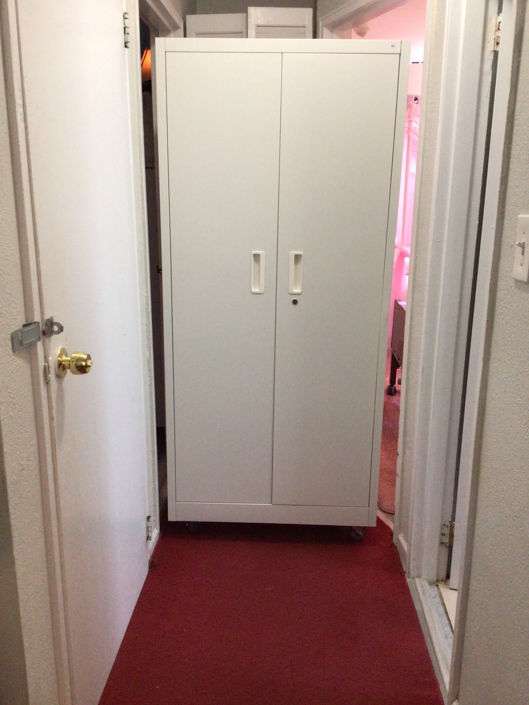 White Metal Storage Cabinet