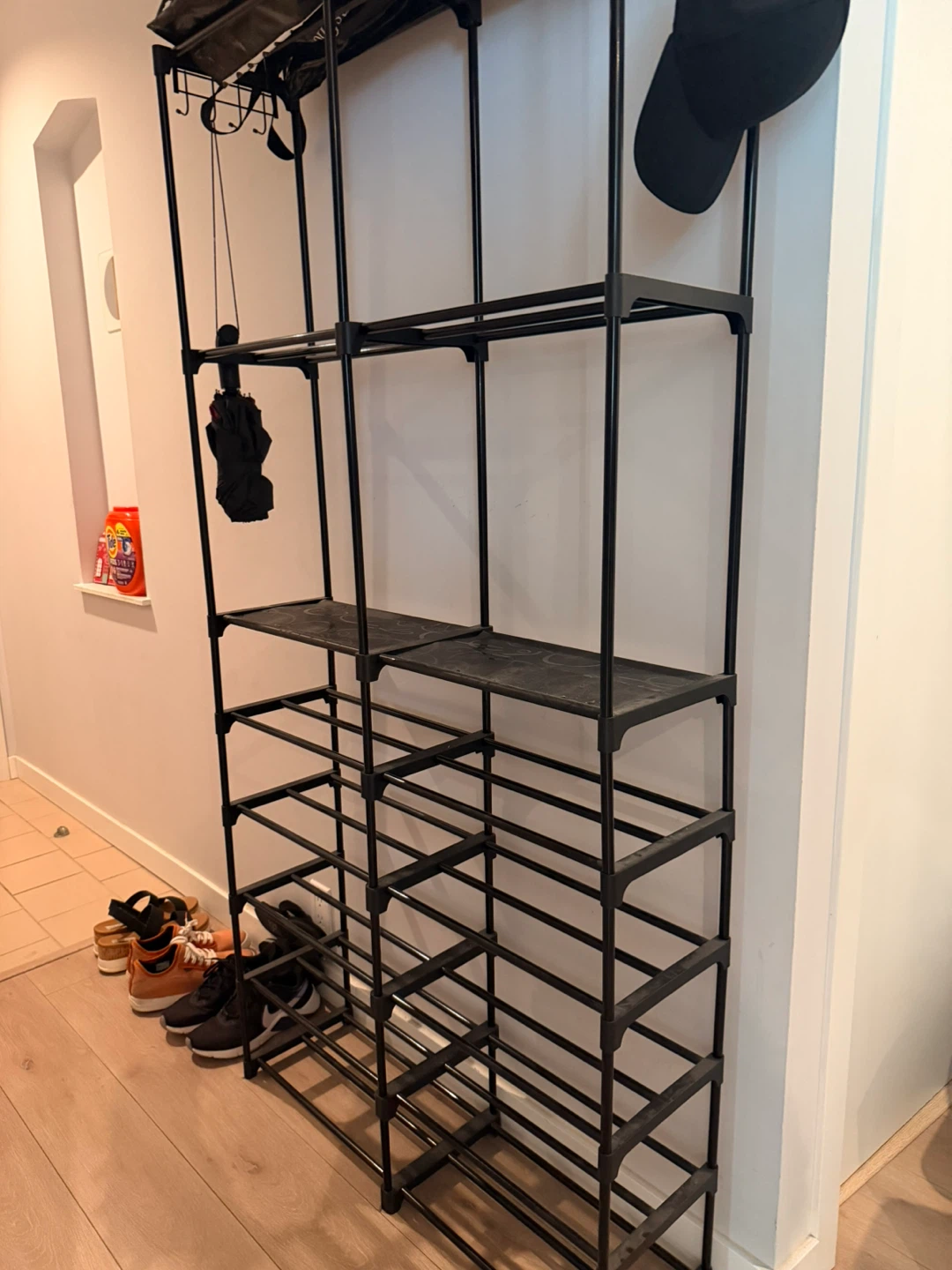 Black Metal Shoe Rack Organizer