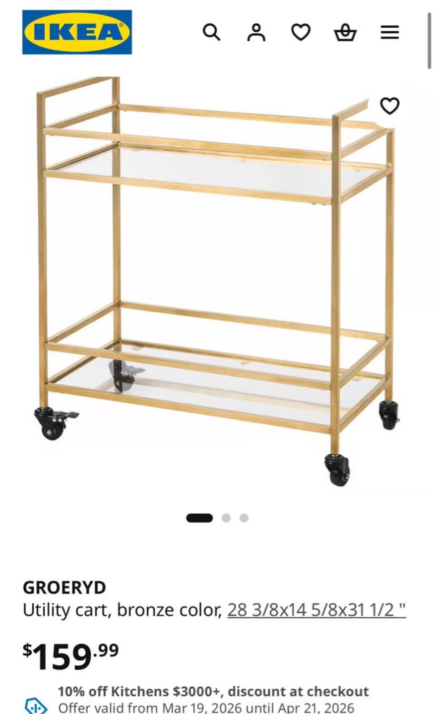 Minibar - Utility cart, bronze color - photo 3