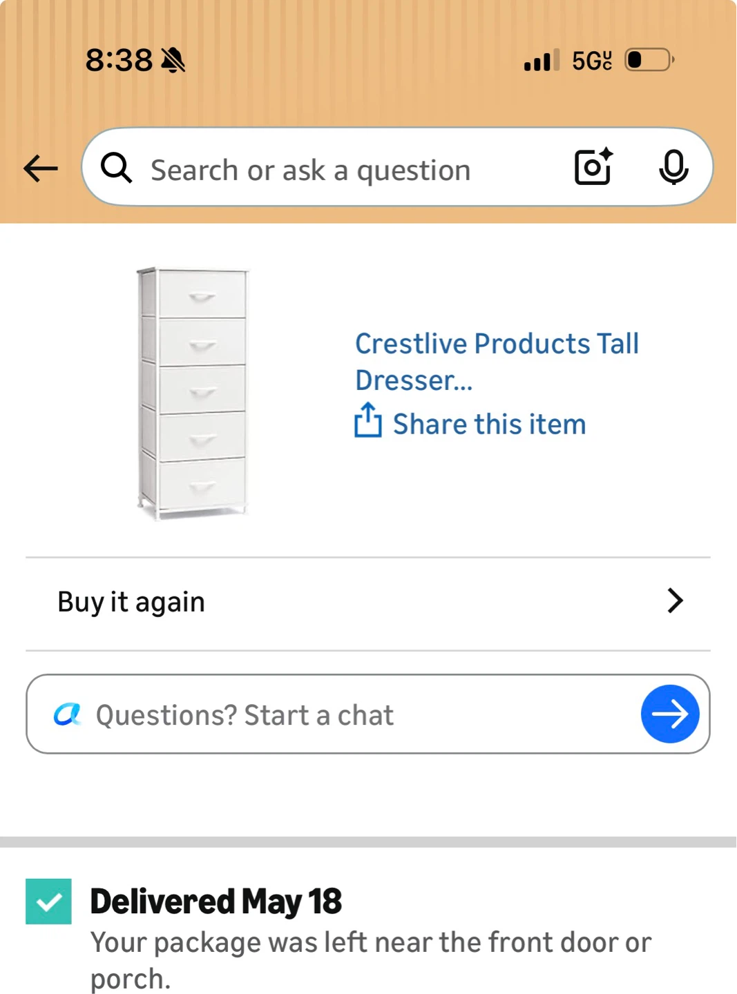(X opened) White 5-Drawer Tall Dresser - photo 3