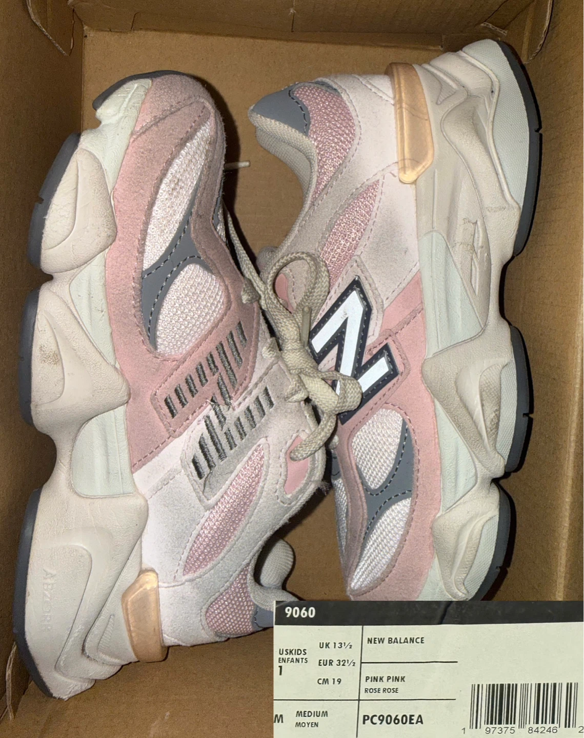 New Balance 9060 Kids' Shoes Pink Rose (Size 1Y US)