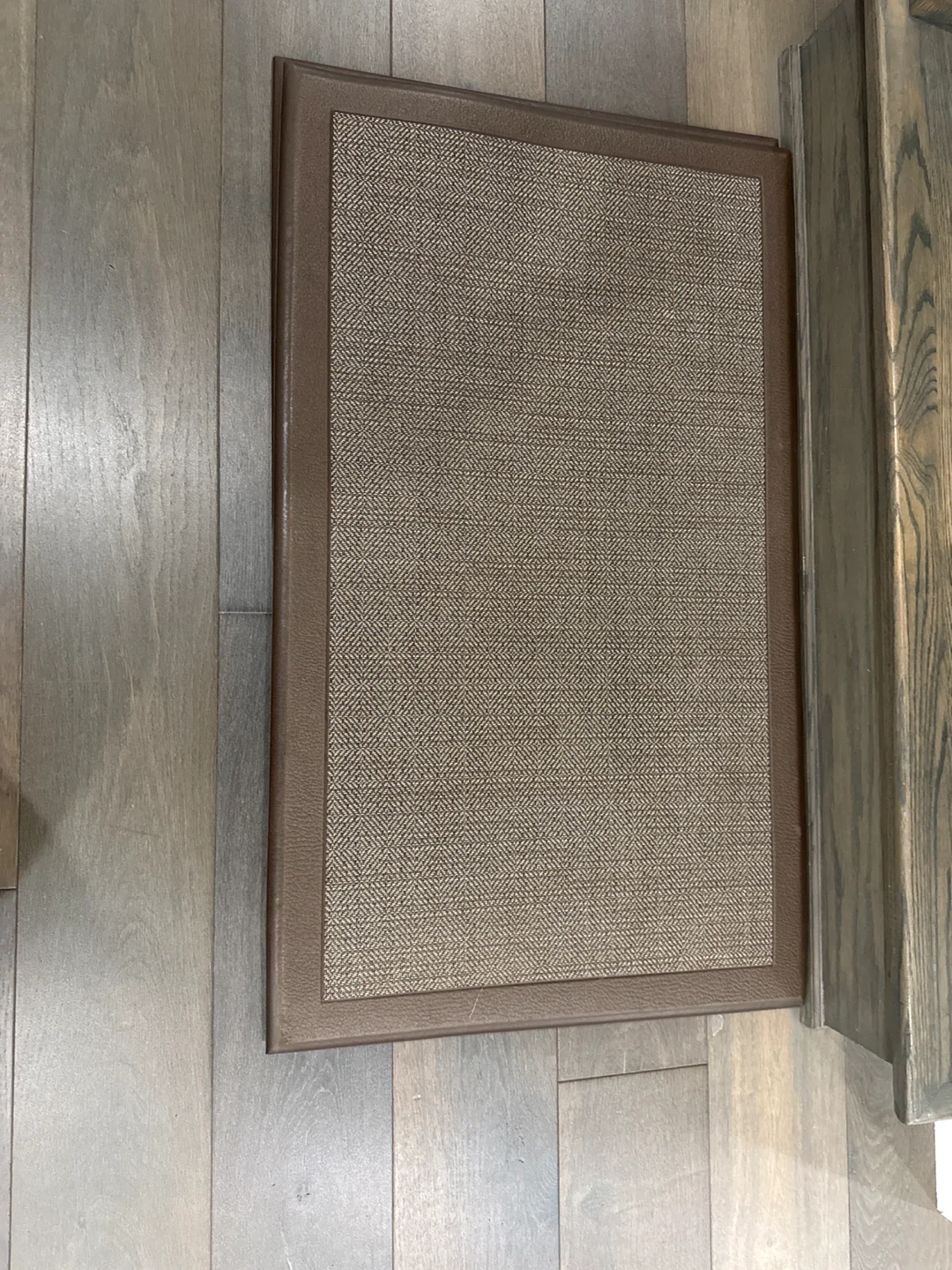 Two Costco Brown Woven Accent kitchen Rug