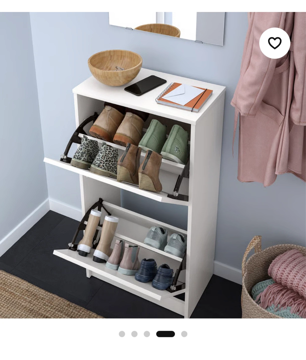 IKEA BISSA Shoe Cabinet - White - photo 2
