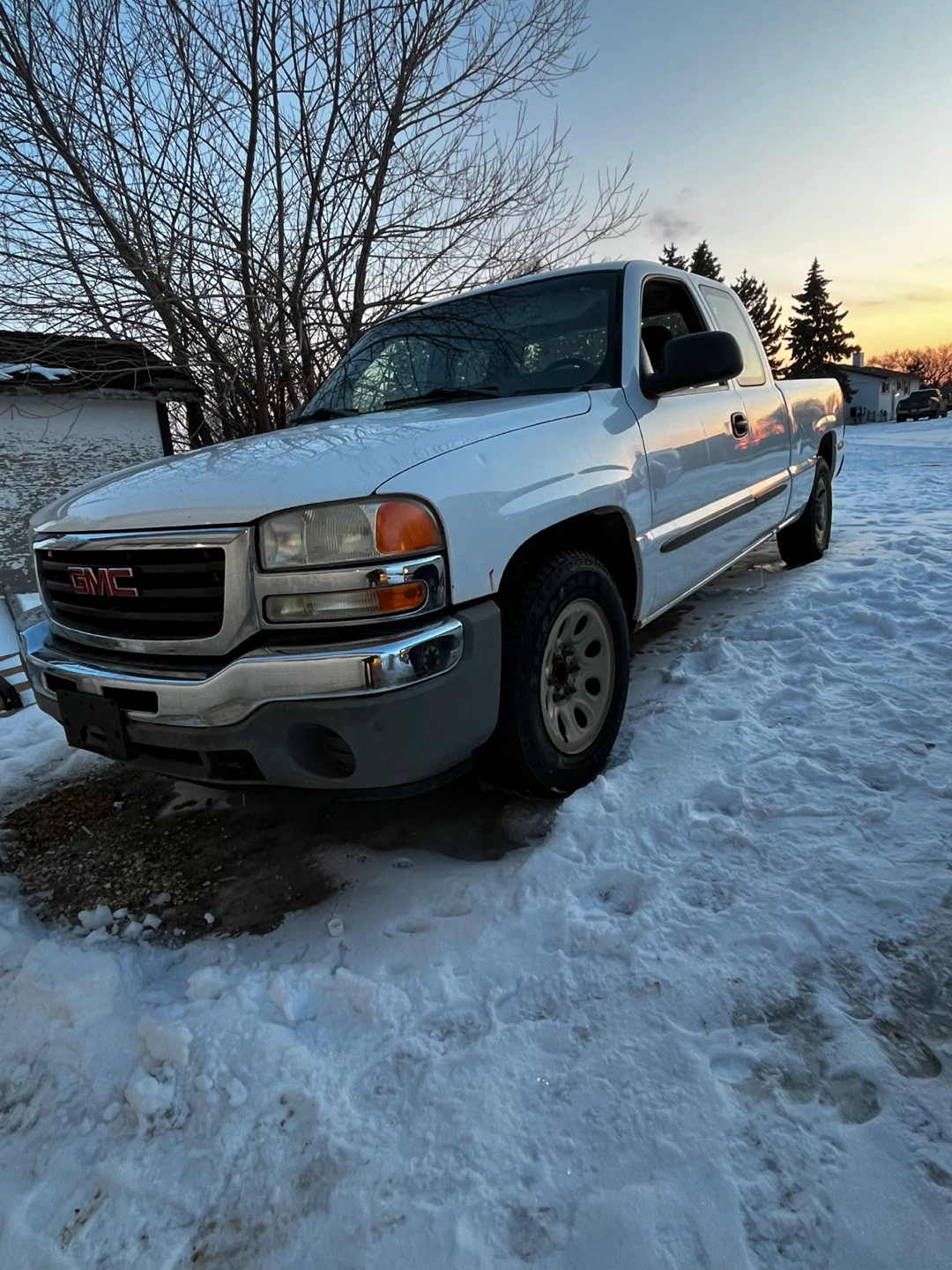White GMC Sierra Pickup Truck