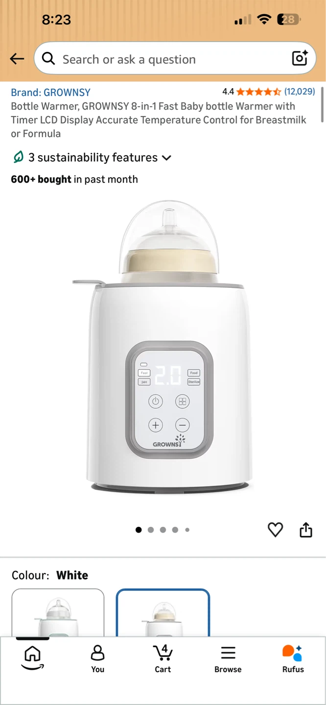 BNIB Grownsy 8-in-1 Baby Bottle Warmer