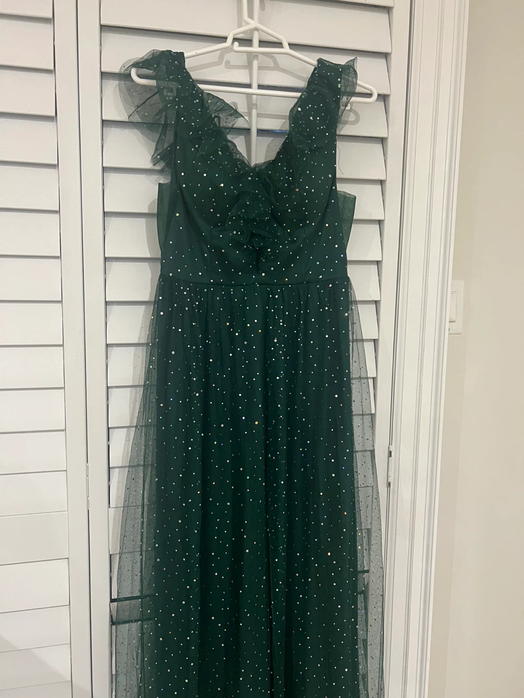 Women's Green Tulle Sparkle Dress