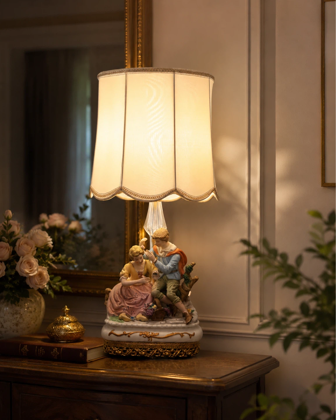 ✨ Vintage Romantic Porcelain Lamp ✨