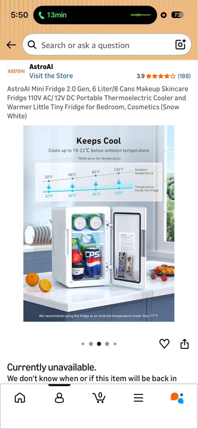 AstroAI Mini Fridge 2.0 Gen, 6 Liter Makeup Skincare Fridge - photo 3