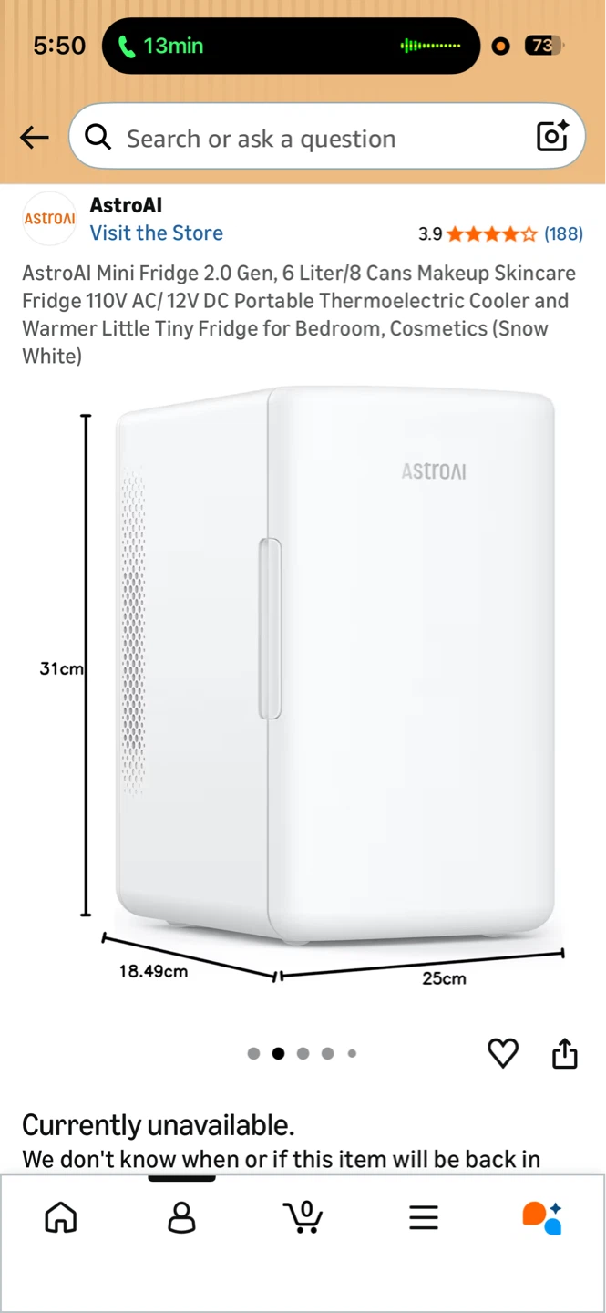 AstroAI Mini Fridge 2.0 Gen, 6 Liter Makeup Skincare Fridge - photo 2