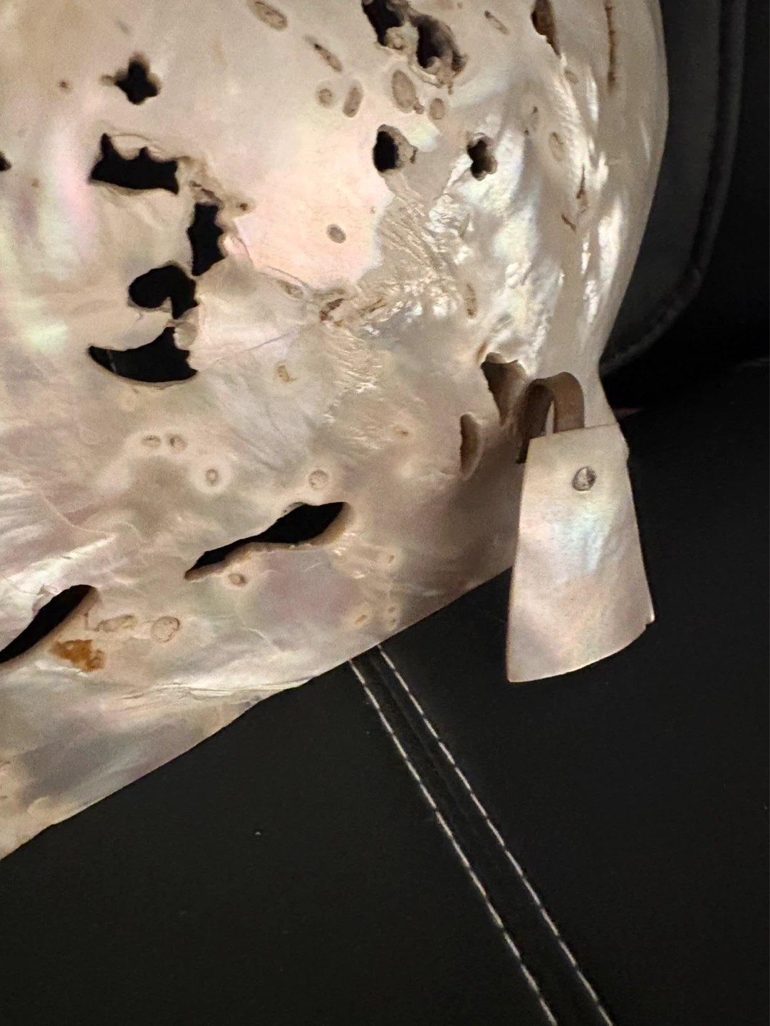 Vintage Carved Mother of Pearl Shell with Animals & Birds Scene - photo 3