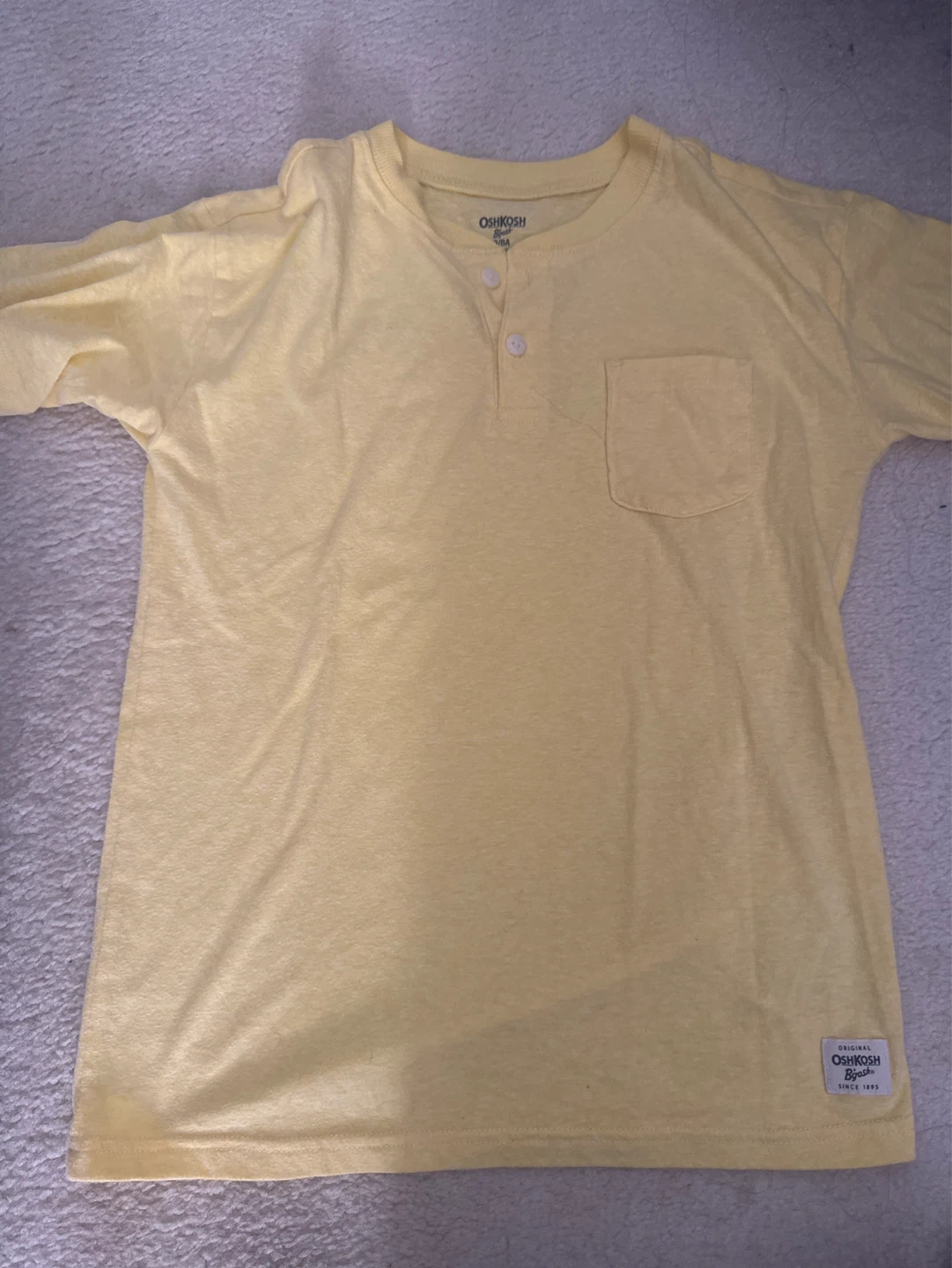 OshKosh B'gosh Yellow Henley Shirt Size 8