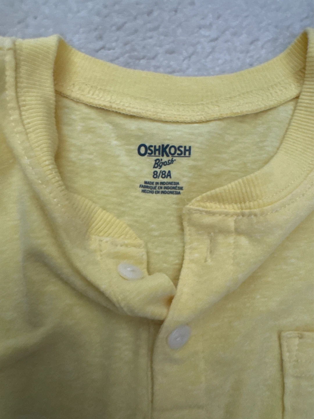 OshKosh B'gosh Yellow Henley Shirt Size 8 - photo 2