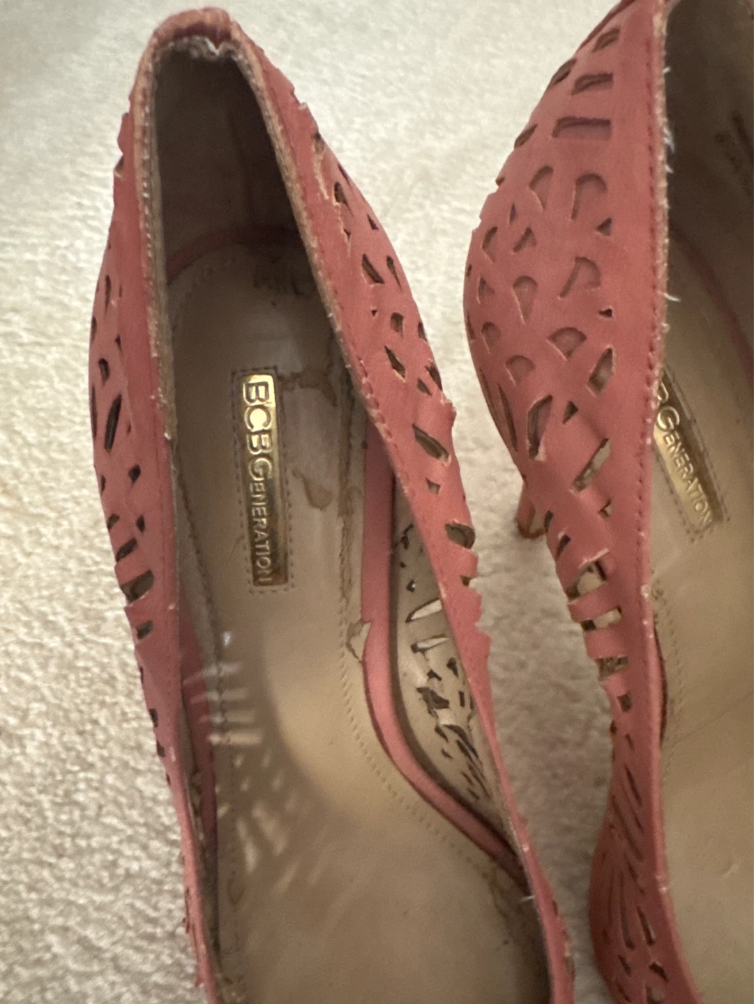 BCBG Generation Pink Laser Cut Stiletto Heels - photo 2