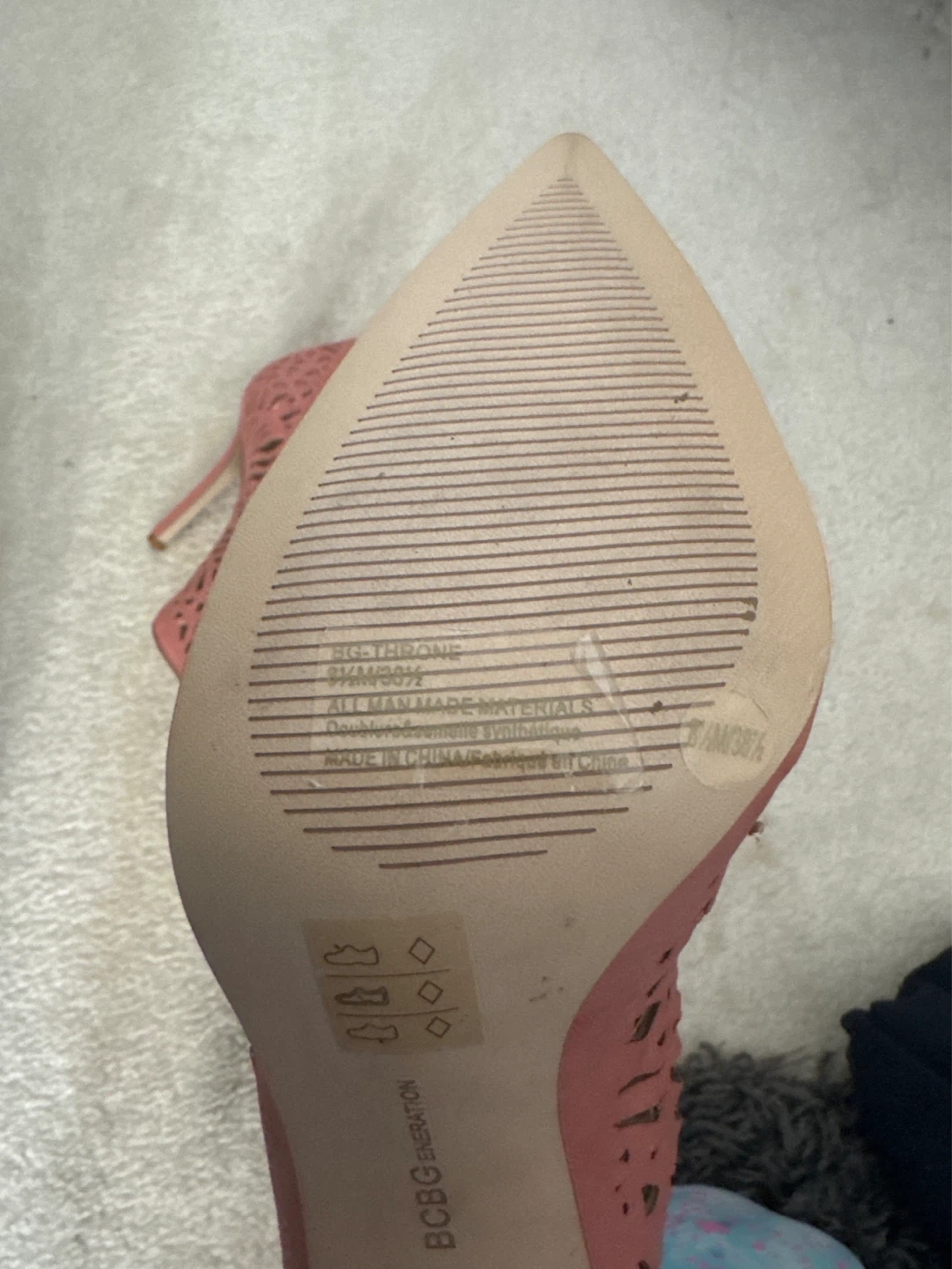 BCBG Generation Pink Laser Cut Stiletto Heels - photo 4