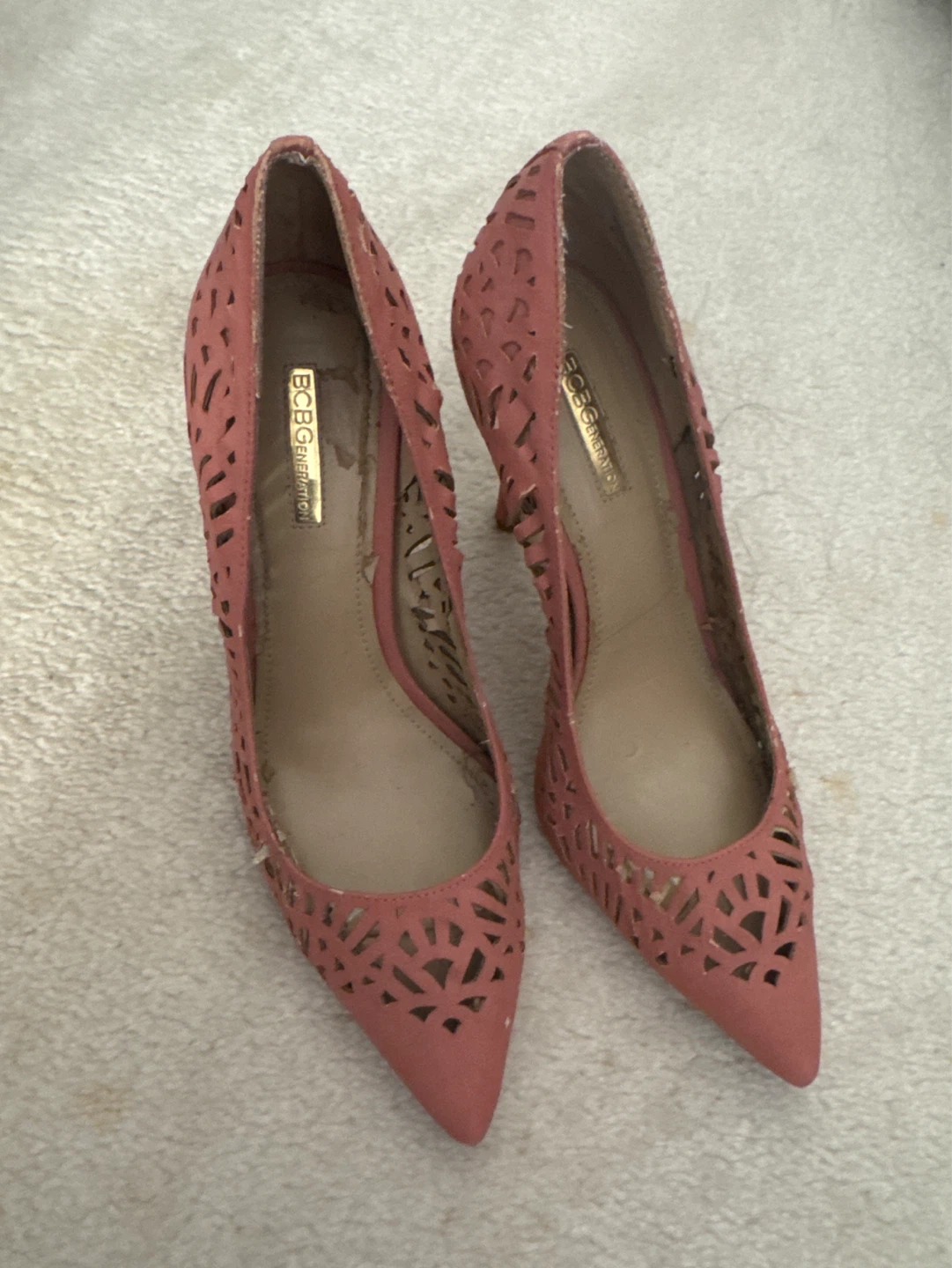 BCBG Generation Pink Laser Cut Stiletto Heels - photo 5