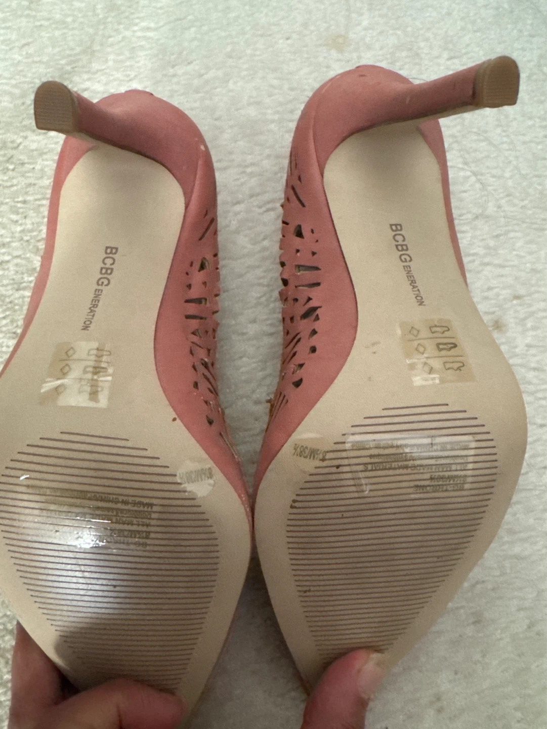 BCBG Generation Pink Laser Cut Stiletto Heels - photo 3