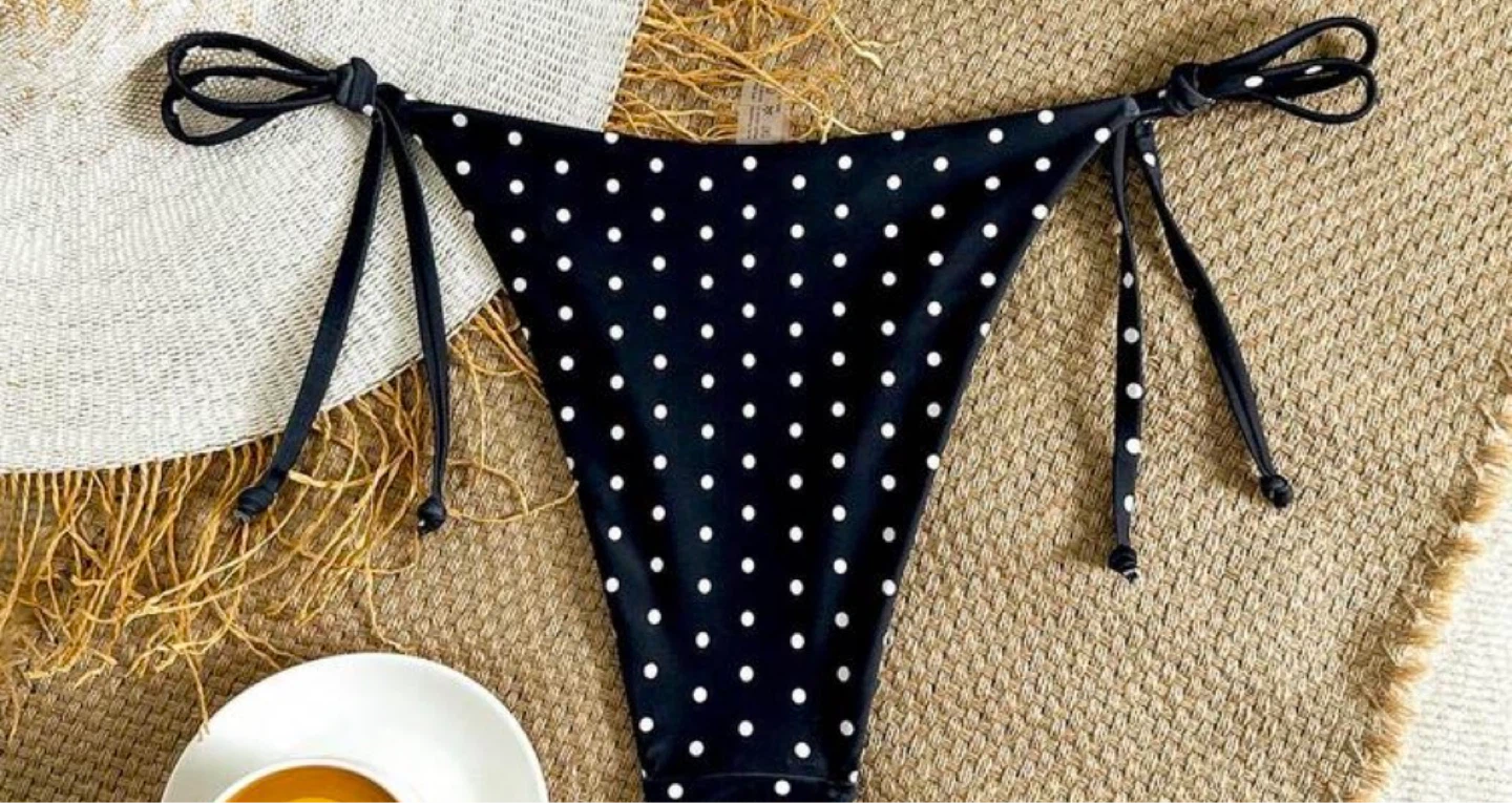 Black Polka Dot Bikini Bottoms - photo 2