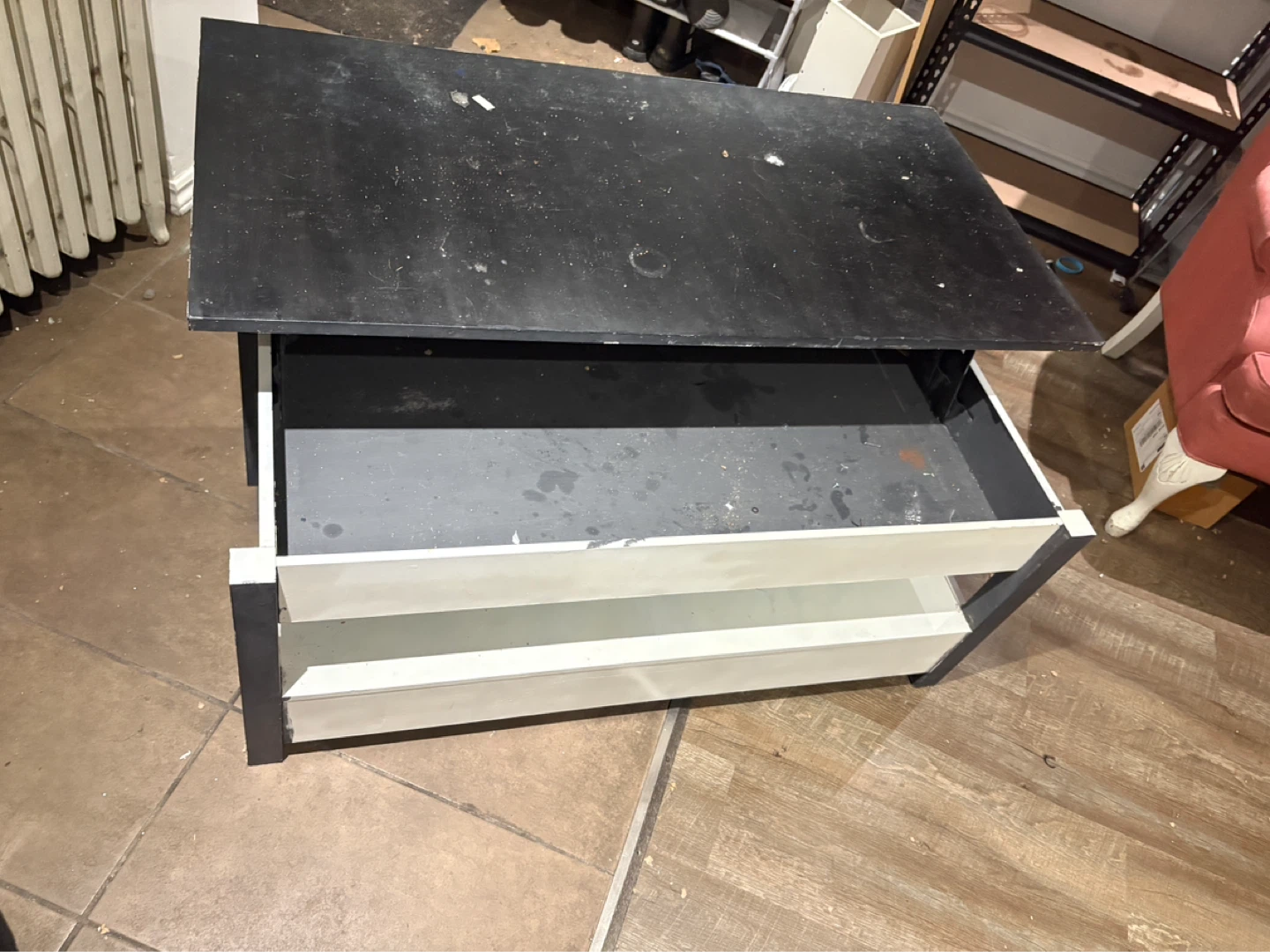 Black coffee table with two drawers - photo 2