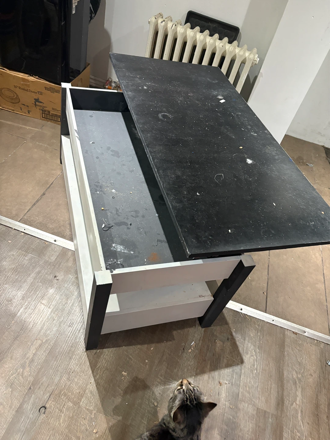 Black coffee table with two drawers