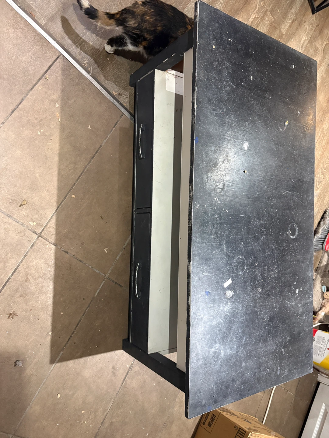 Black coffee table with two drawers - photo 3