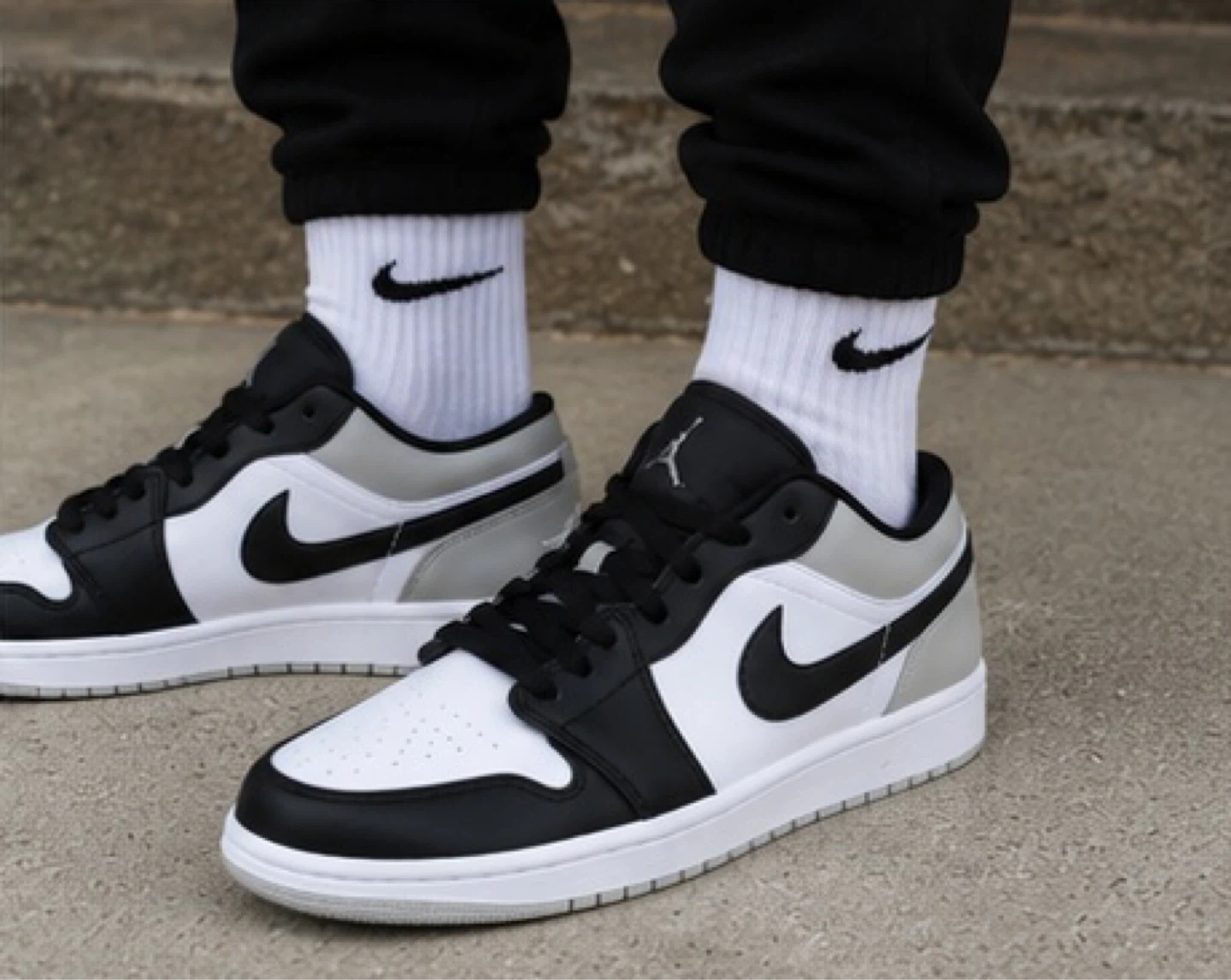 🔥 Air Jordan 1 Low Black White Grey Sneakers 🔥 Brand New - photo 5