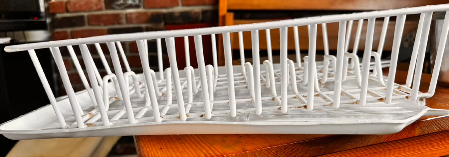 White Dish Drying Rack with Tray - photo 5