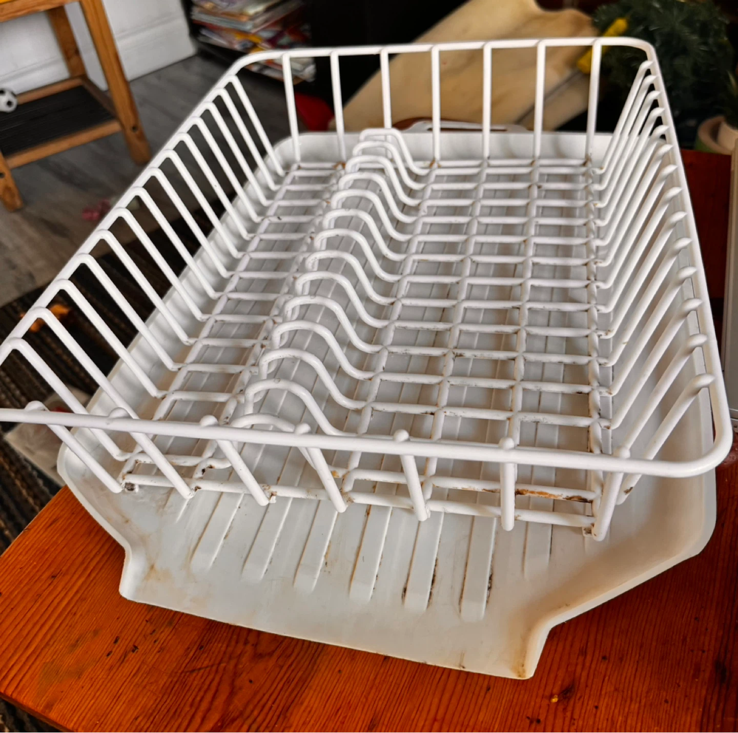 White Dish Drying Rack with Tray - photo 3