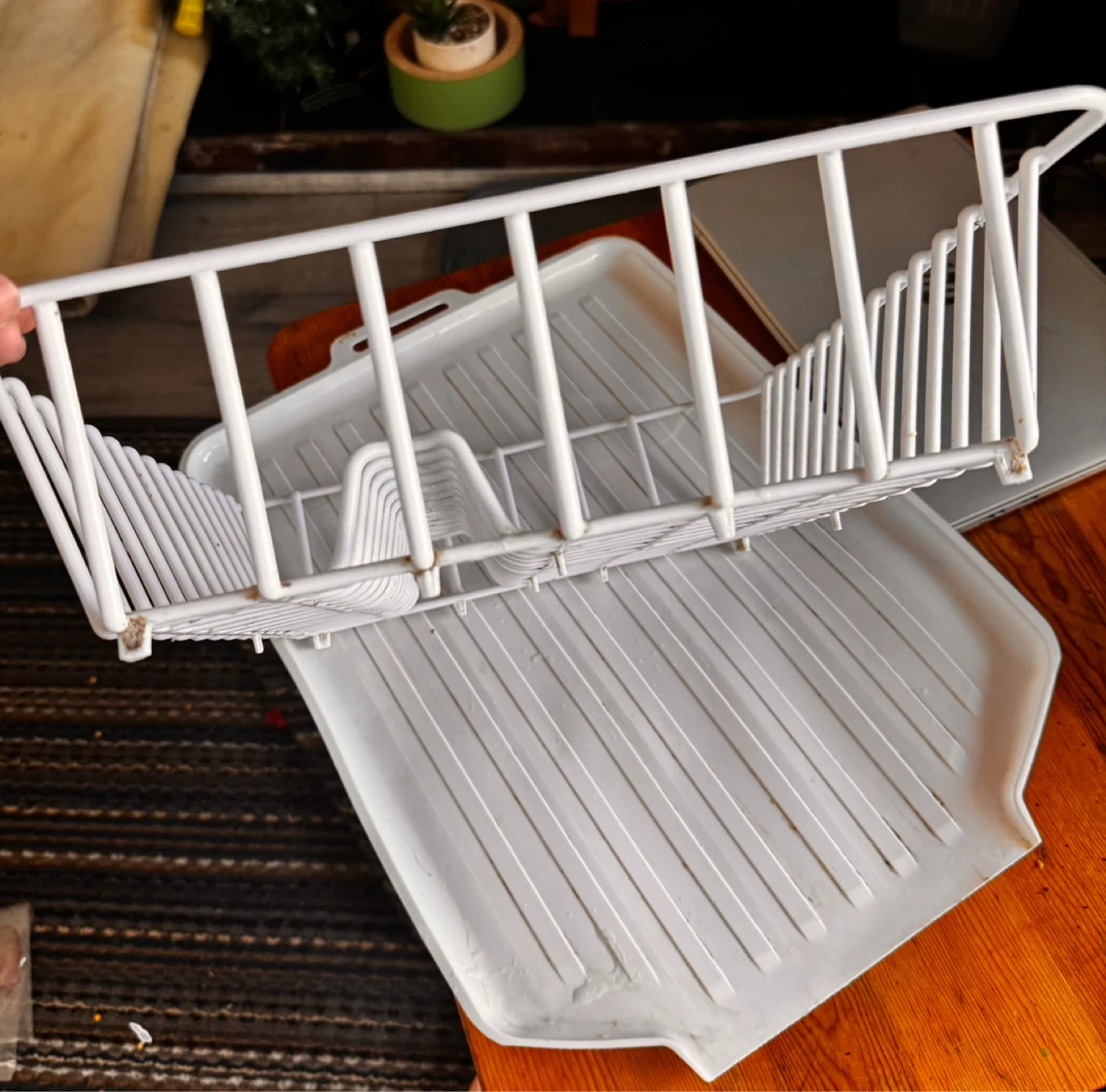 White Dish Drying Rack with Tray - photo 4