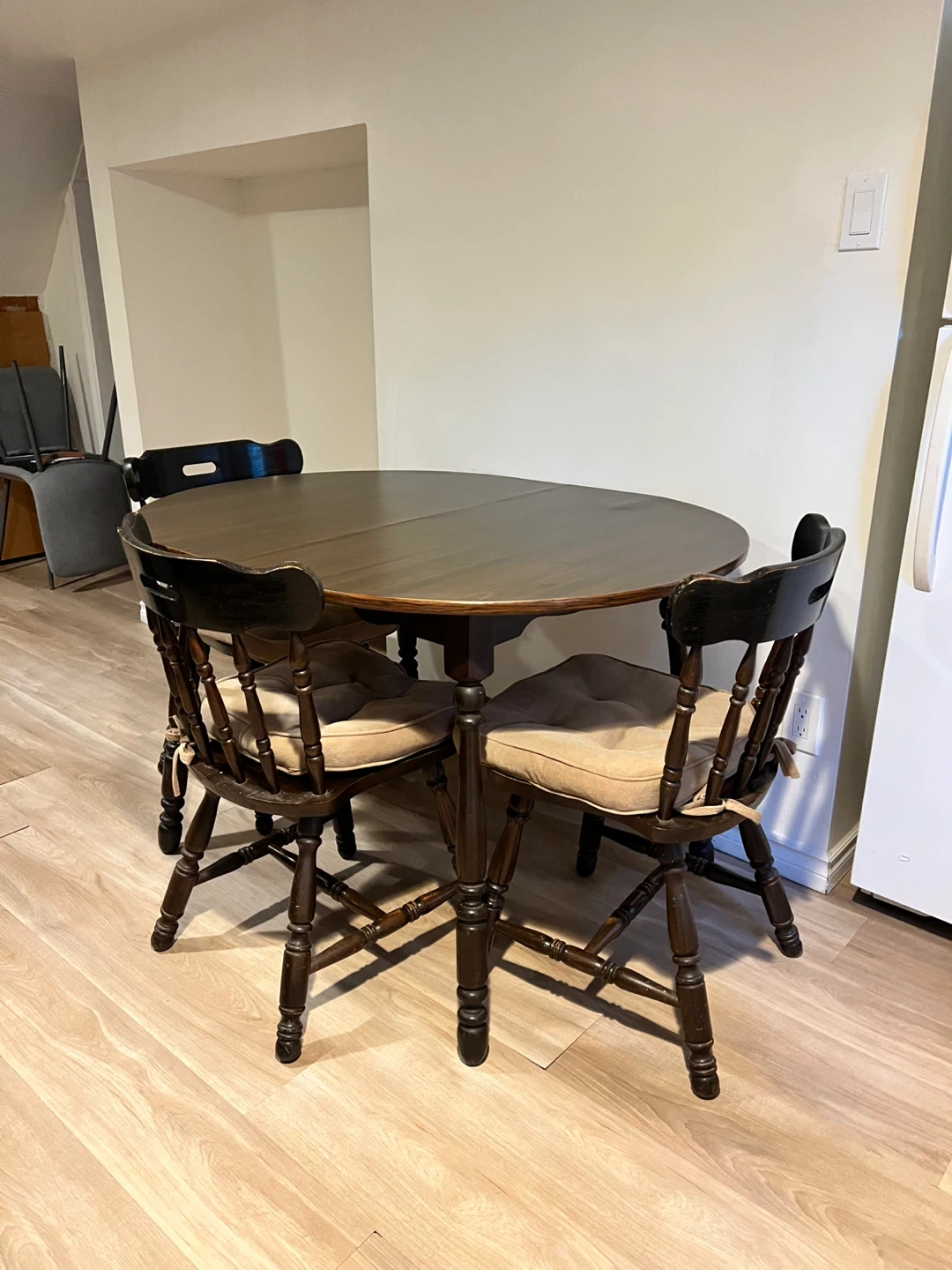Drop Leaf Dining Table Set with 4 Chairs - photo 3