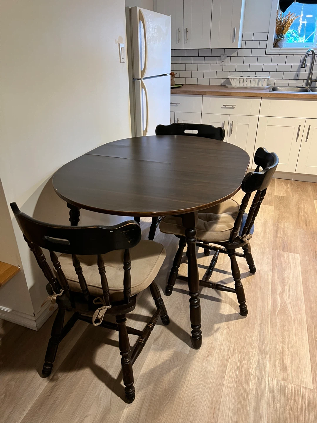 Drop Leaf Dining Table Set with 4 Chairs - photo 2