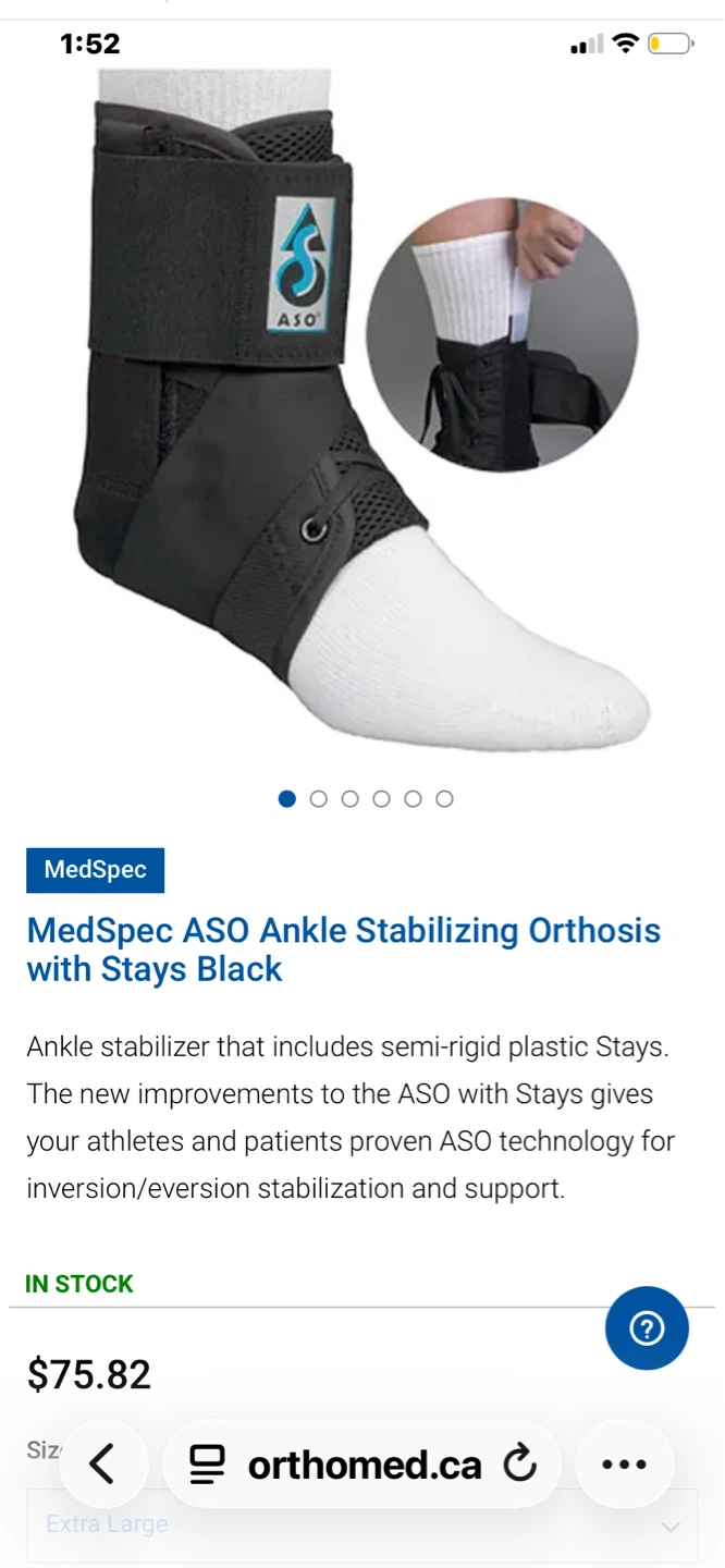 MedSpec ASO X-Large Ankle Stabilizer Black w/Stays - photo 2