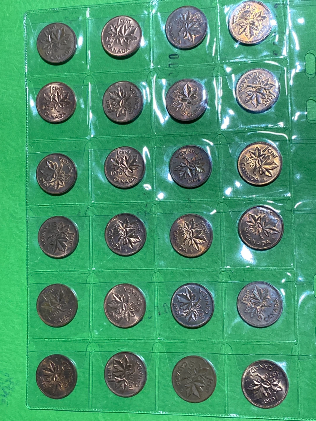 Vintage Collection of Canadian 1 Cent Coins