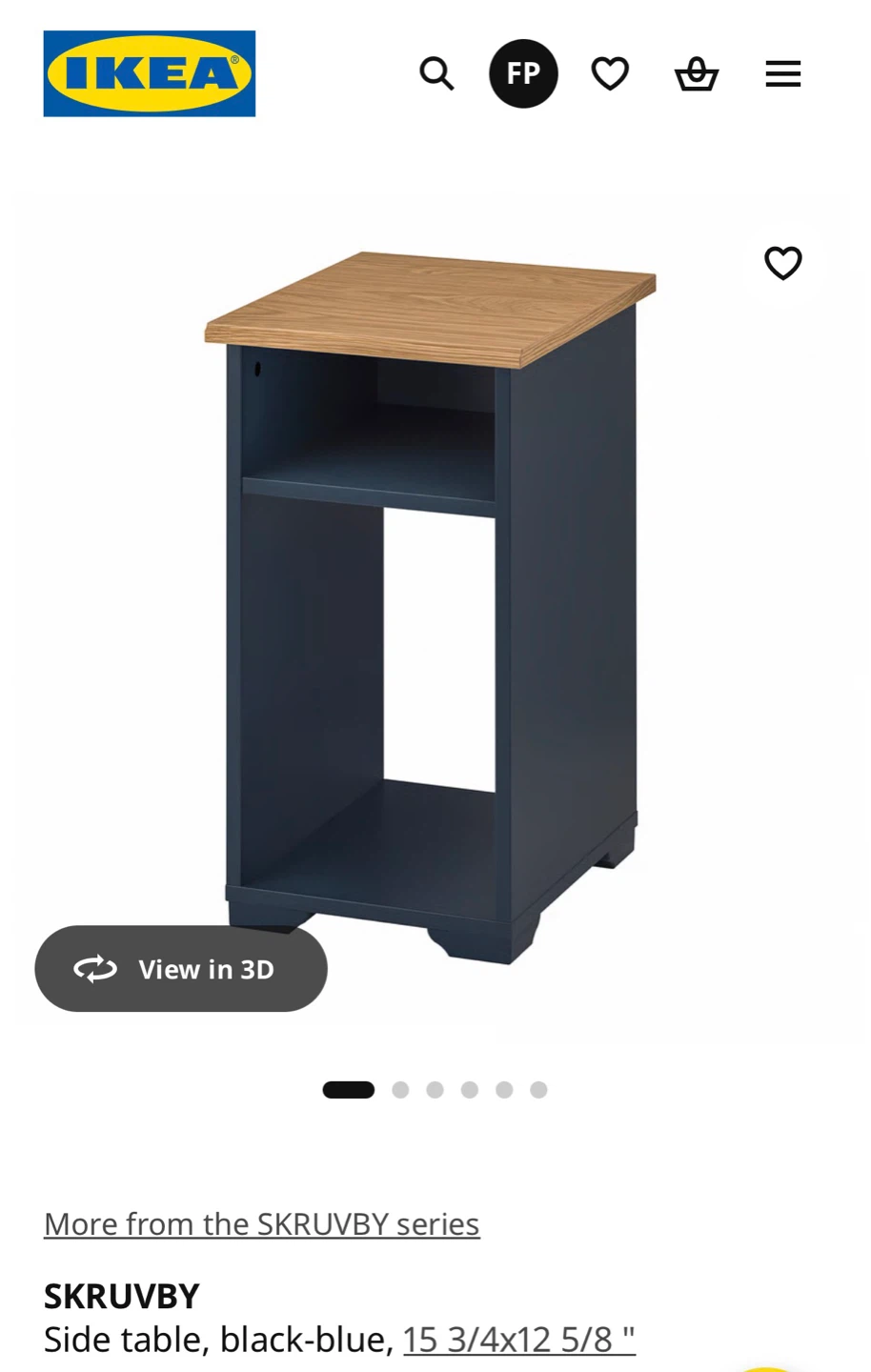 IKEA SKURVBY Side Table - Black-Blue - photo 4