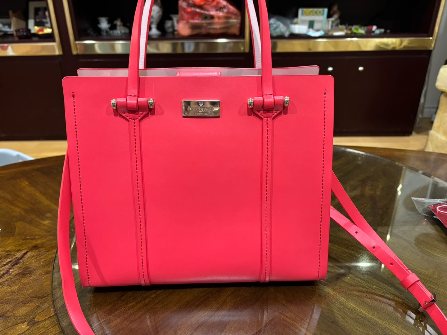 Kate Spade Red Leather Tote Bag
