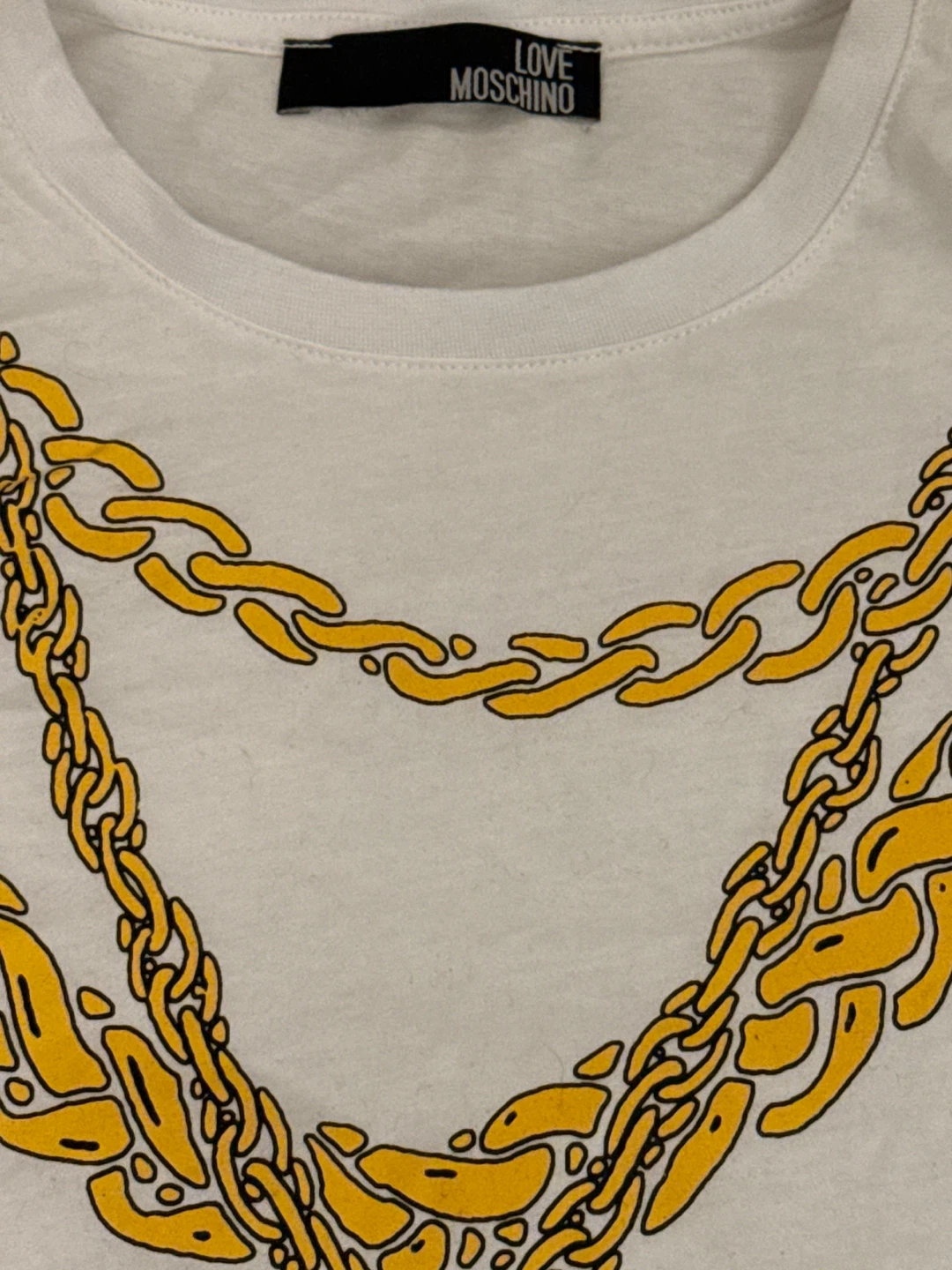 Love Moschino White Peace Sign Chain T-Shirt - photo 2