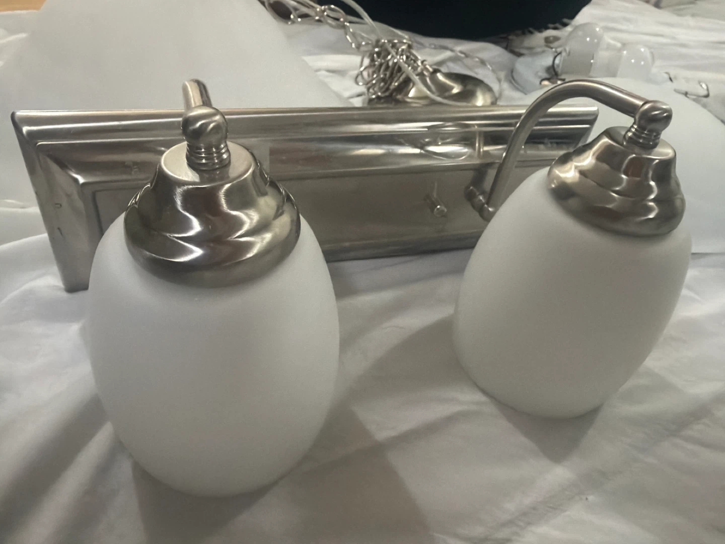 Brushed Nickel 2-Light Vanity Light Fixture