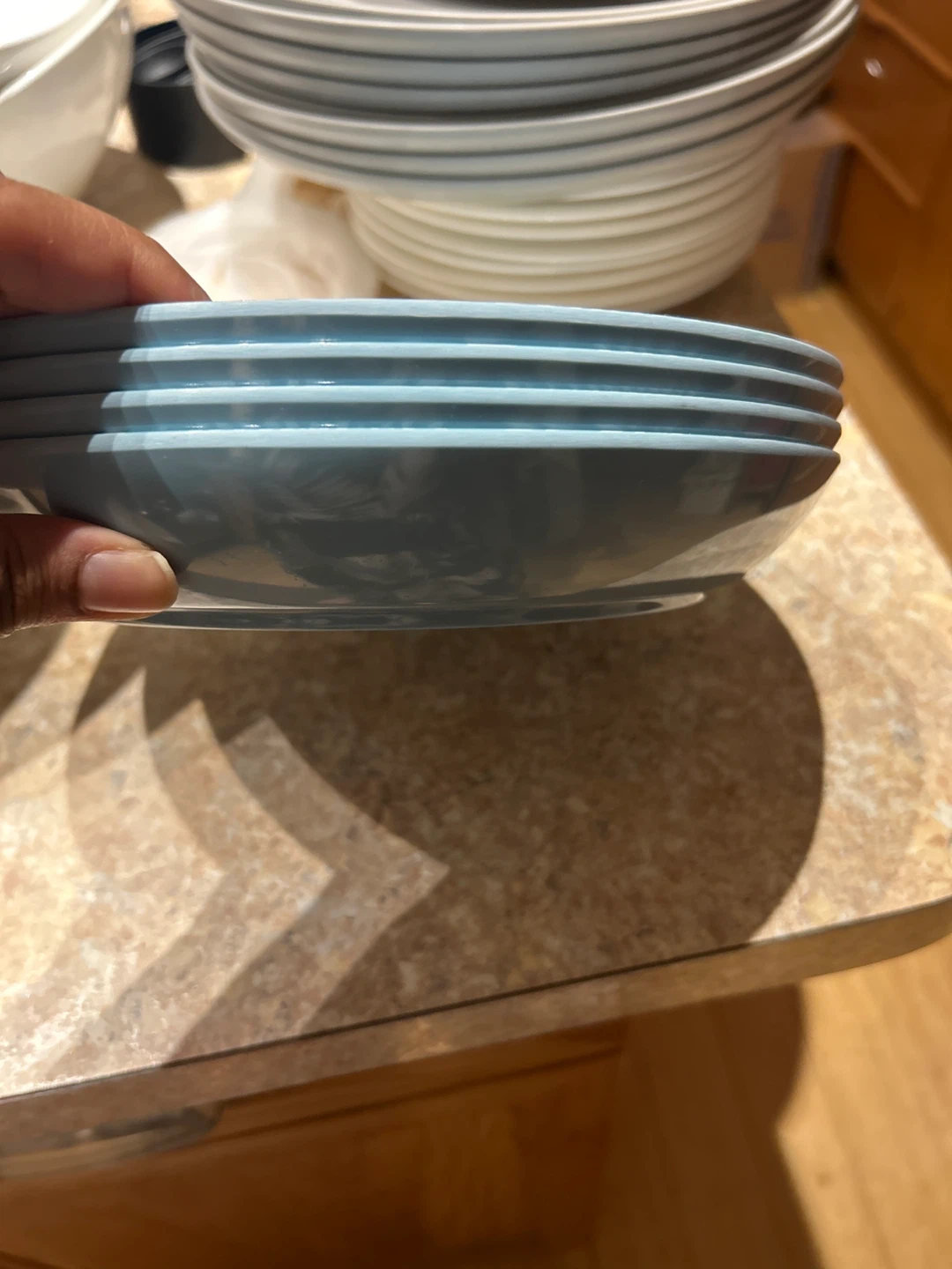 Set of 4 Light Blue Floral Dinner Plates - photo 2